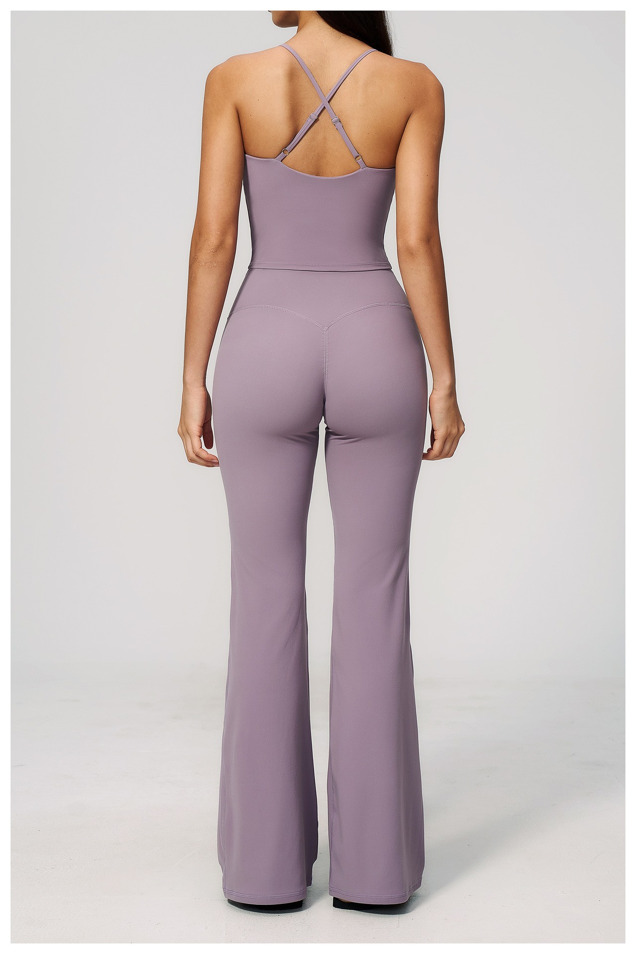 European and American yoga suit high elastic tight horn long yoga pants Pilates training yoga suit detail