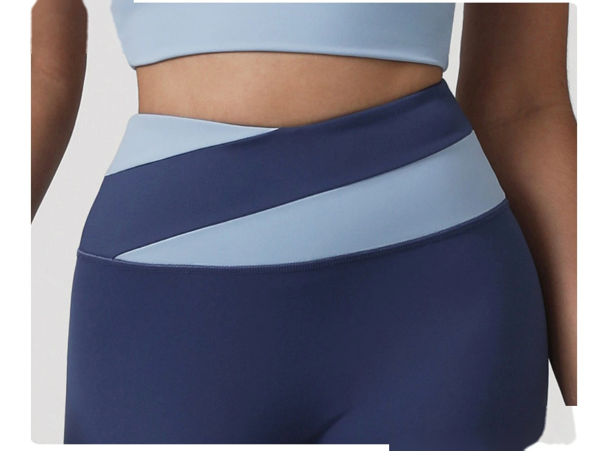 Custom Color-Block High-Waisted Butt-Lifting Yoga Pants - Women's Tight Leggings for Running & Fitness detail