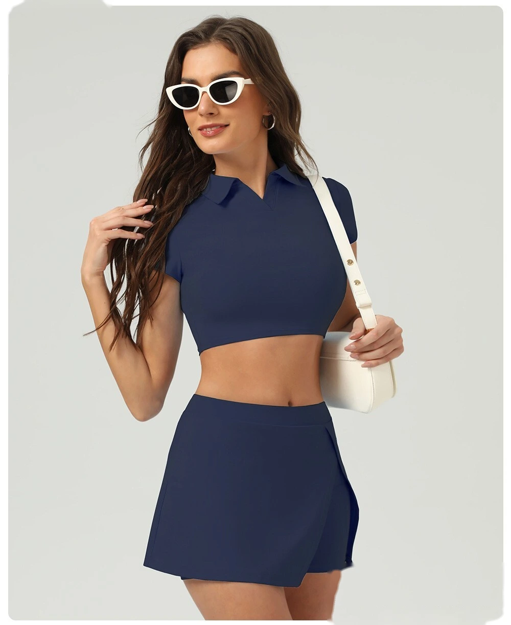 Sun-proof tennis skirt, ice sports, open skirt pants, summer running fitness tennis anti-exposure sports skirt detail