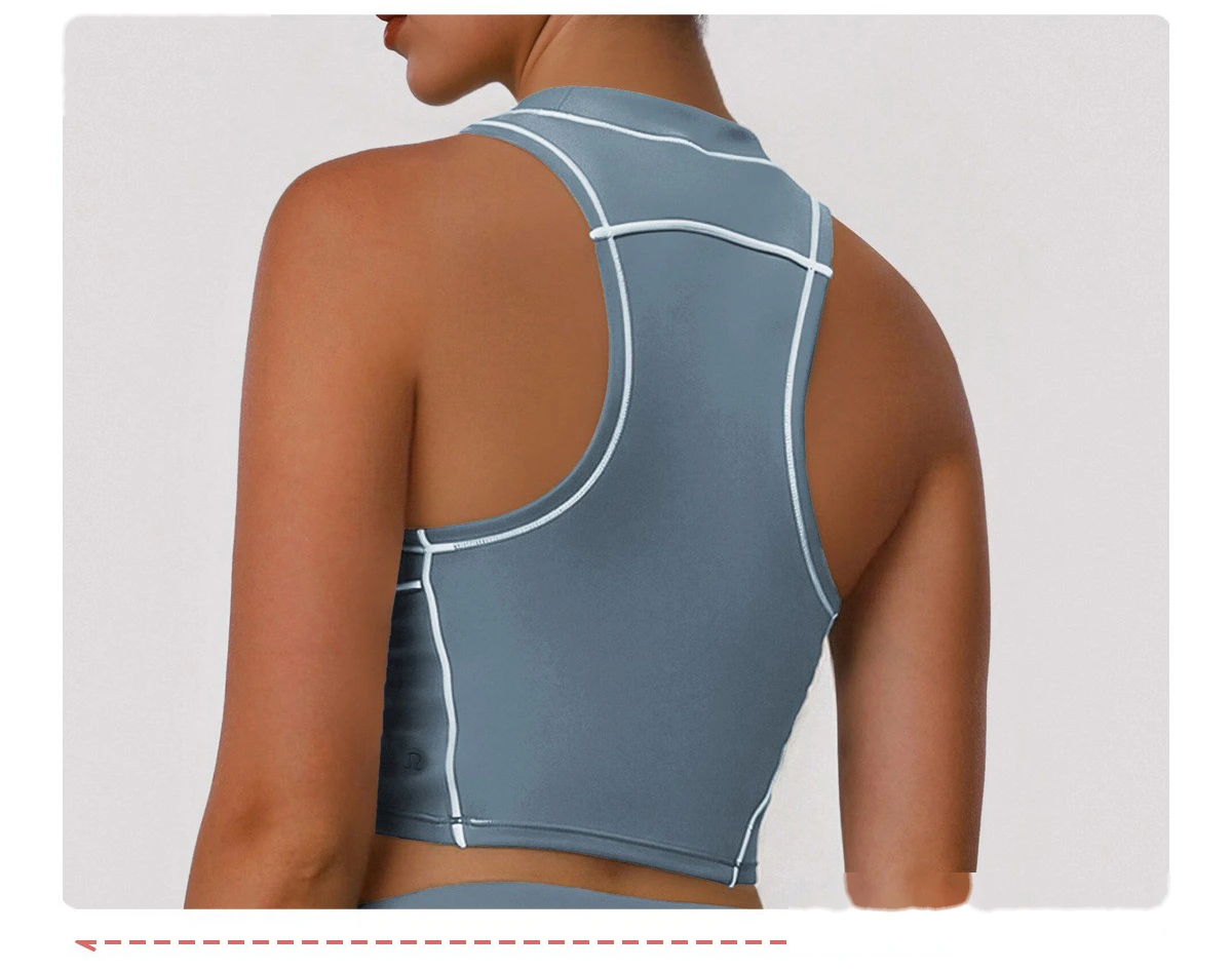 Custom Color Block Fitness Set - High Support Sports Bra & Tight Training Leggings for Yoga Running detail
