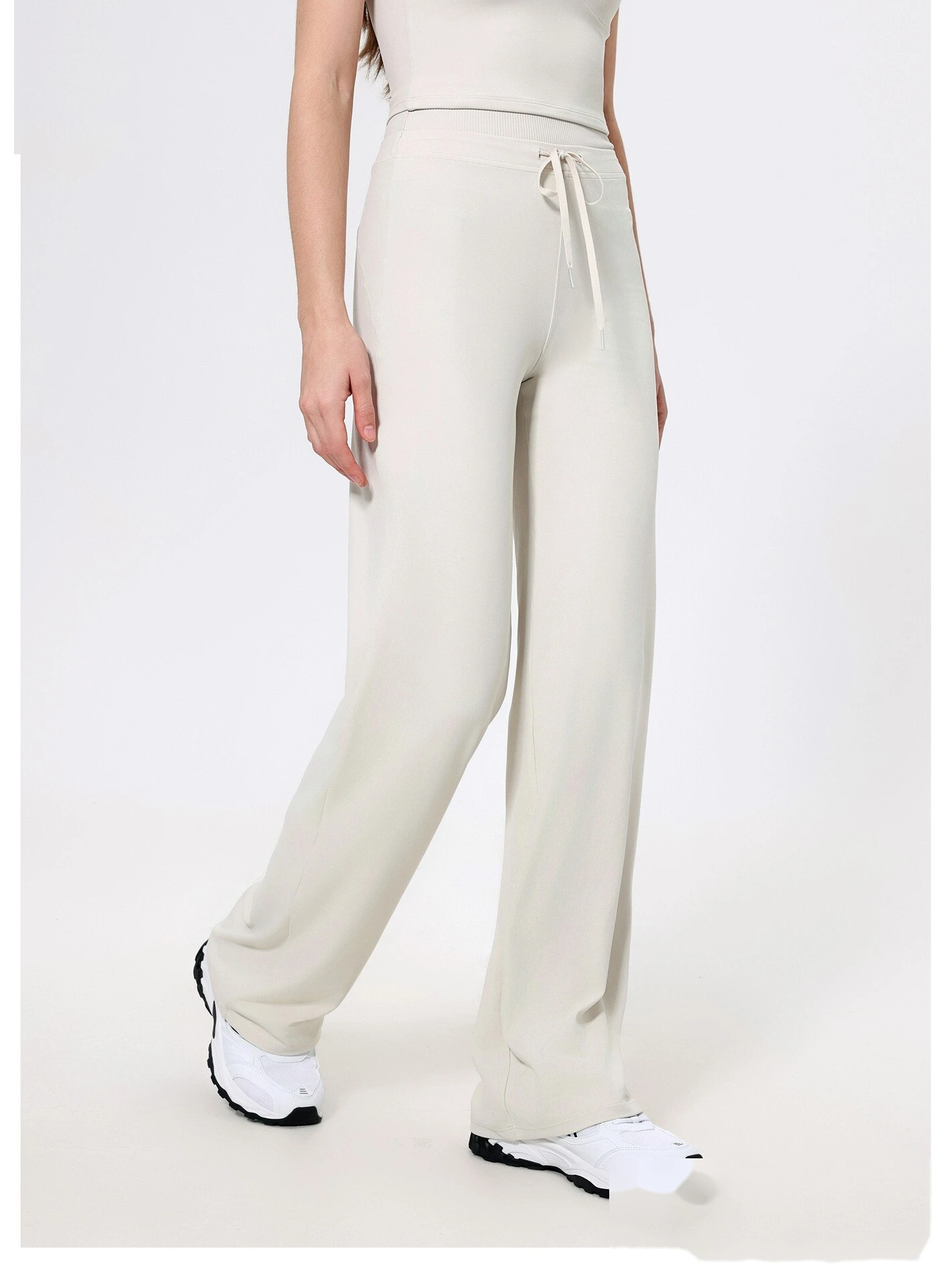 Wide-leg sweatpants antibacterial loose slim drape sweatpants outdoor running yoga pants straight pants. detail