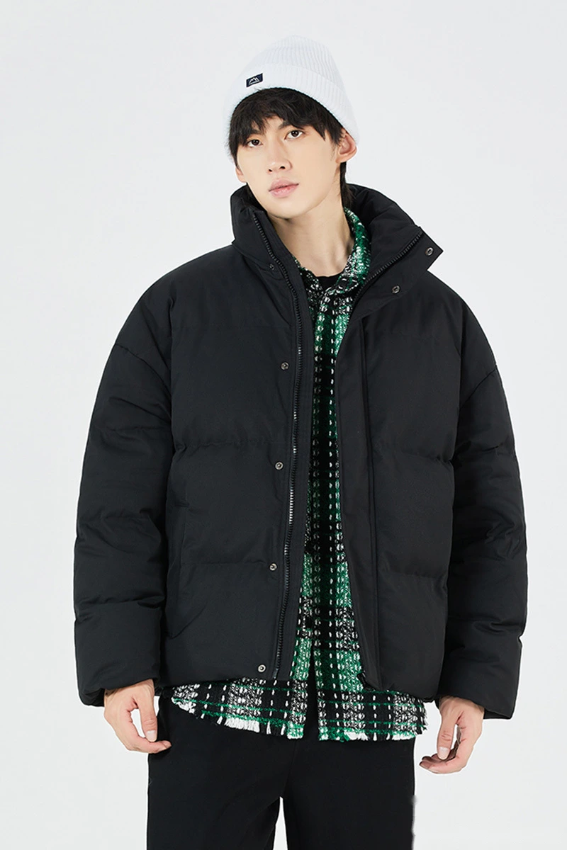 Customized men's and women's winter fashion warm cotton-padded down jacket coat detail