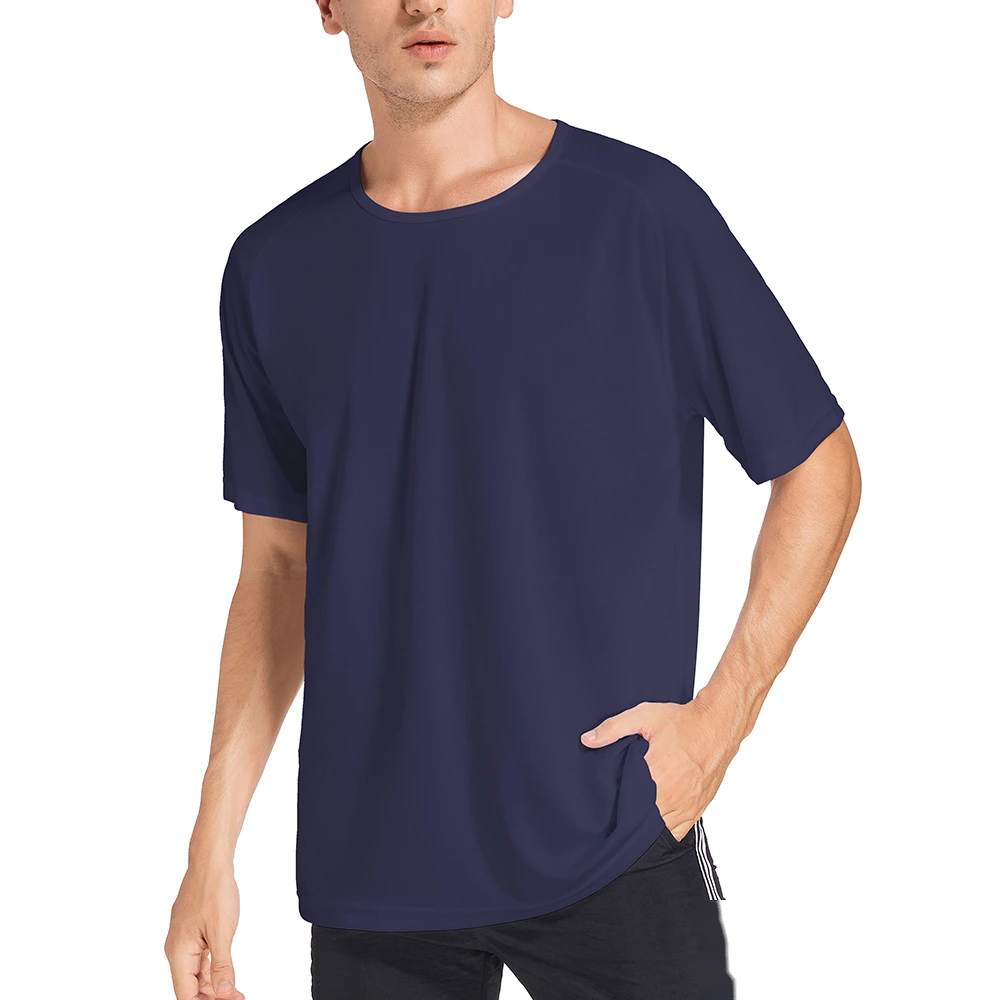 Men's summer breathable moisture absorption loose short-sleeved running outdoor sports quick-drying clothes T-shirt detail