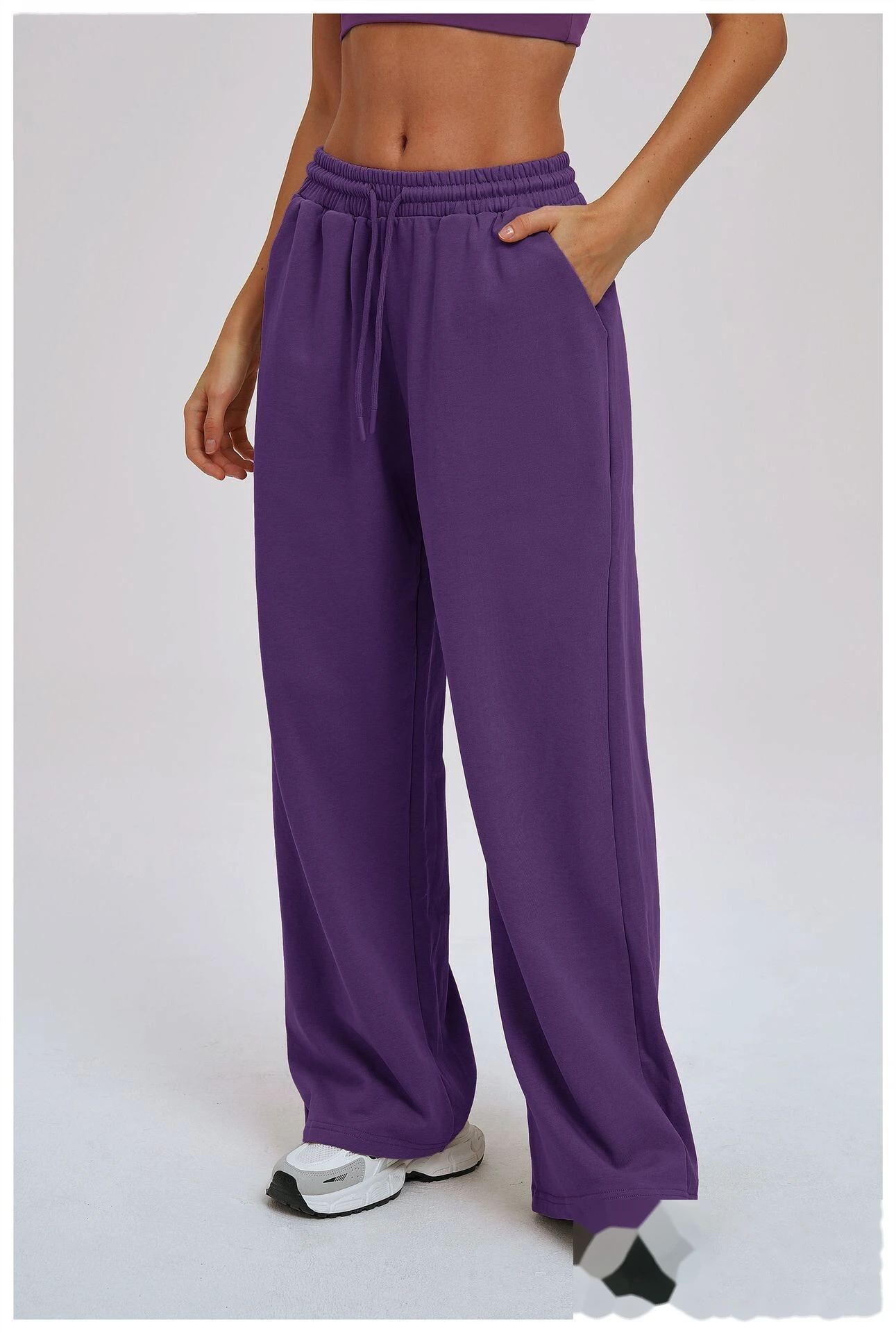 Custom Outdoor Running Sweatpants - New European-American Loose Wide-Leg Straight Casual Trousers detail