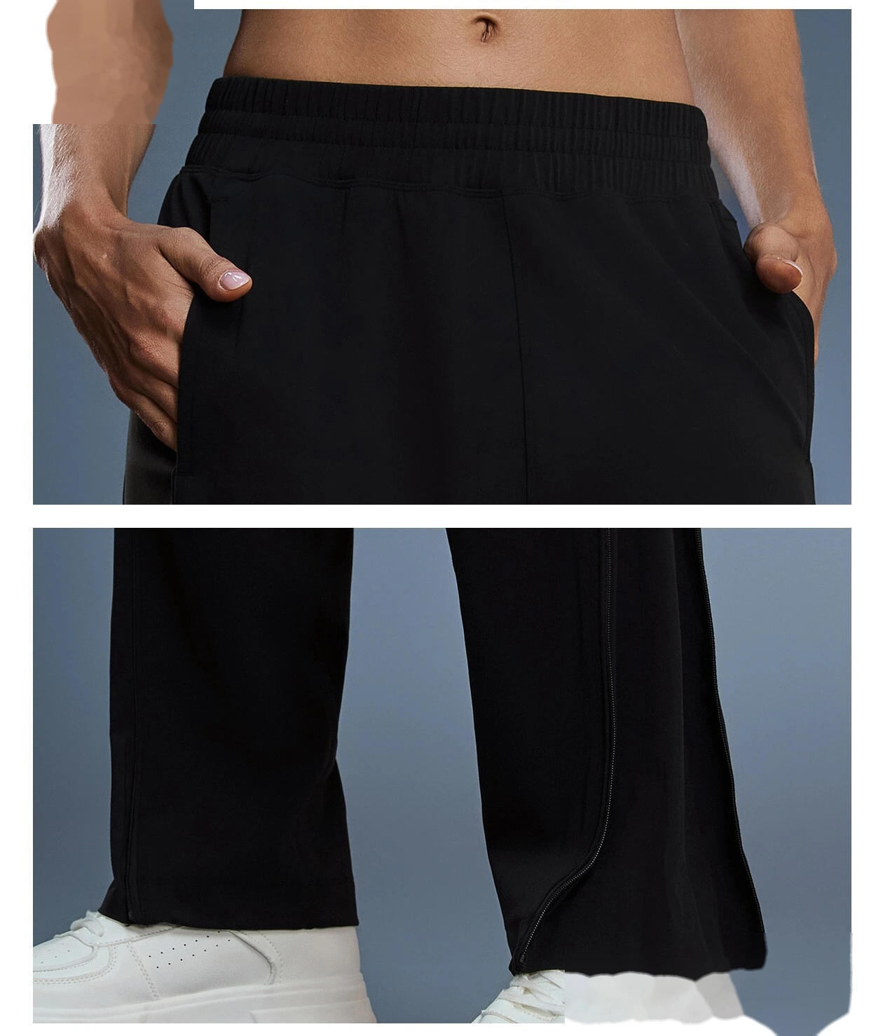 Custom Women's Casual Sport Pants | Thin Breathable, Zipper Cuffs, for Fitness & Running detail