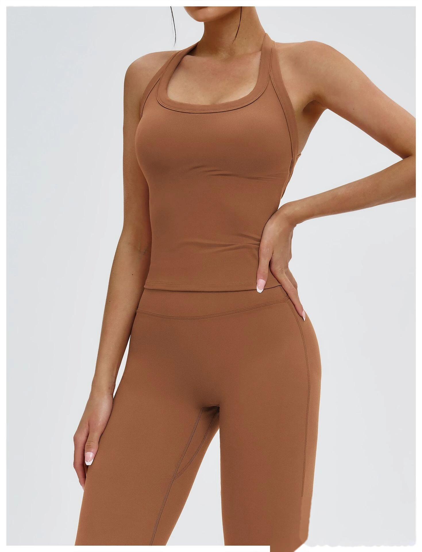Bulk Custom Y-Shape Open Back Sports Tank - Tight Breathable Yoga Running Workout Top detail