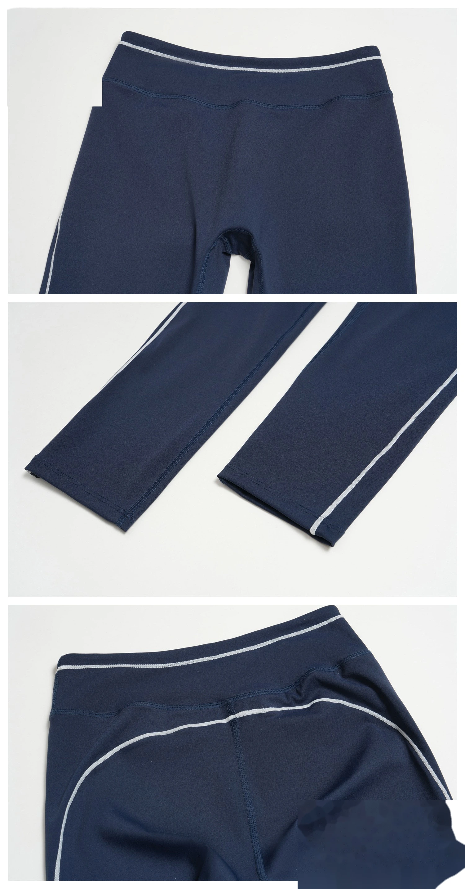 Custom Women’s High Waist Color Block Fitness Leggings Quick Dry Slim Workout Pants Running Sports Trousers detail