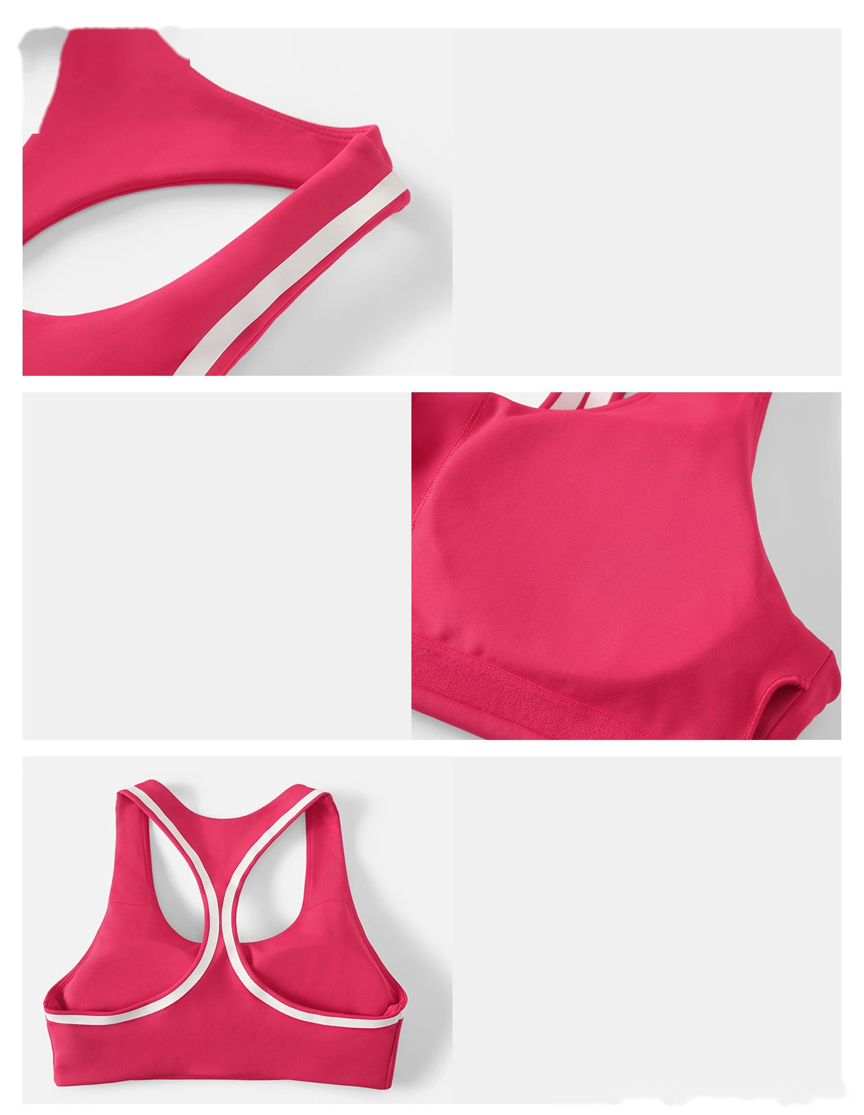 Custom Women's High-Impact Color Block Sports Bra - Beauty Back Padded Yoga Running Fitness Tank Top detail