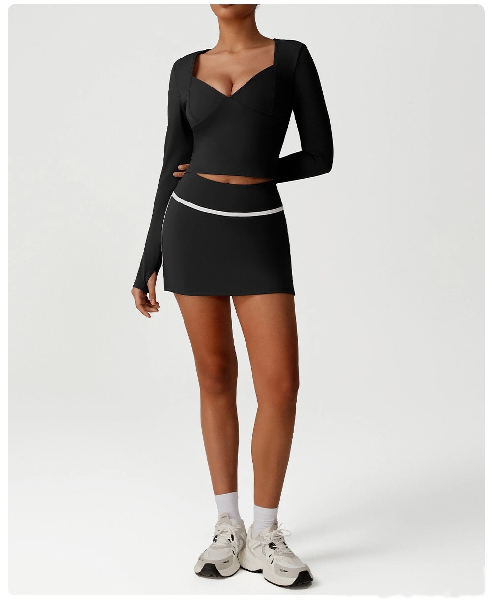 Customized European and American slim high-elastic yoga clothes long sleeve T-shirt sportswear detail