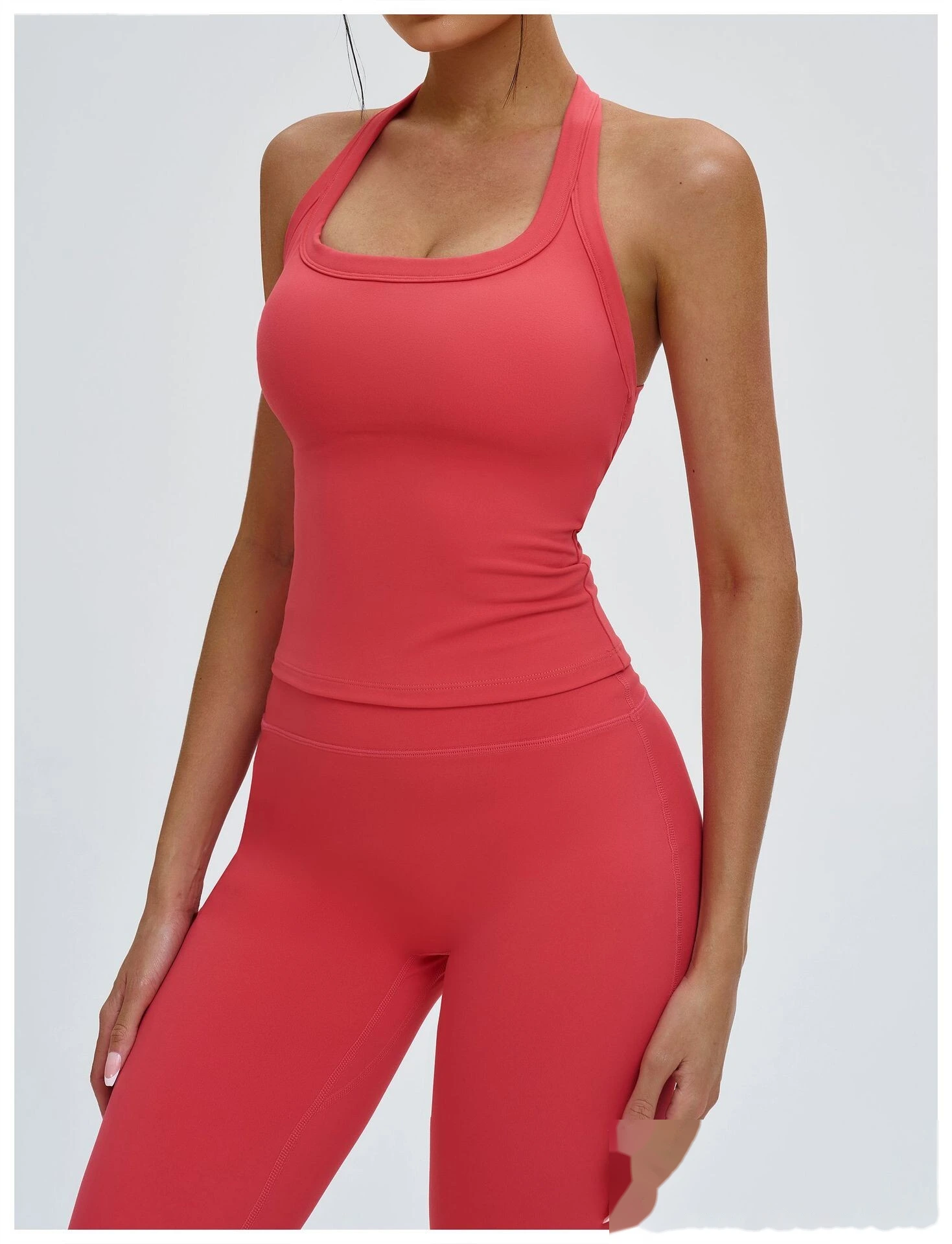 Bulk Custom Y-Shape Open Back Sports Tank - Tight Breathable Yoga Running Workout Top detail