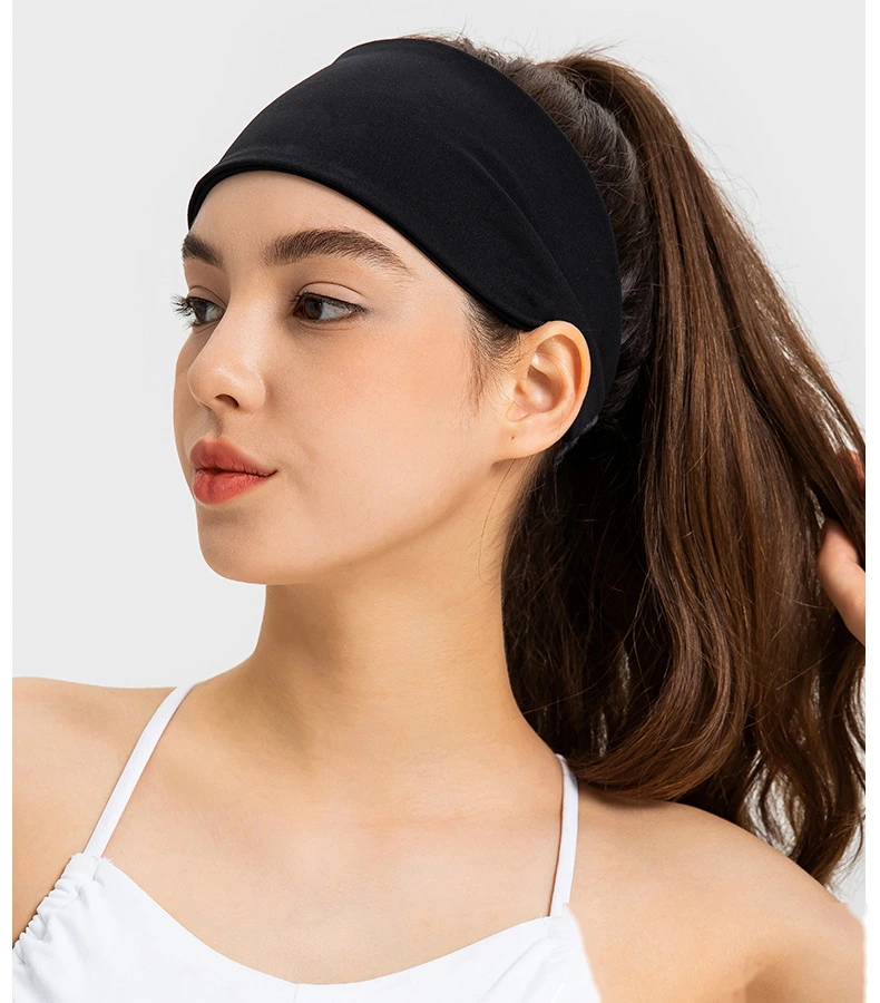 Yoga exercise headband with fitness running knitted sweat-absorbent belt quick-drying wide headband detail