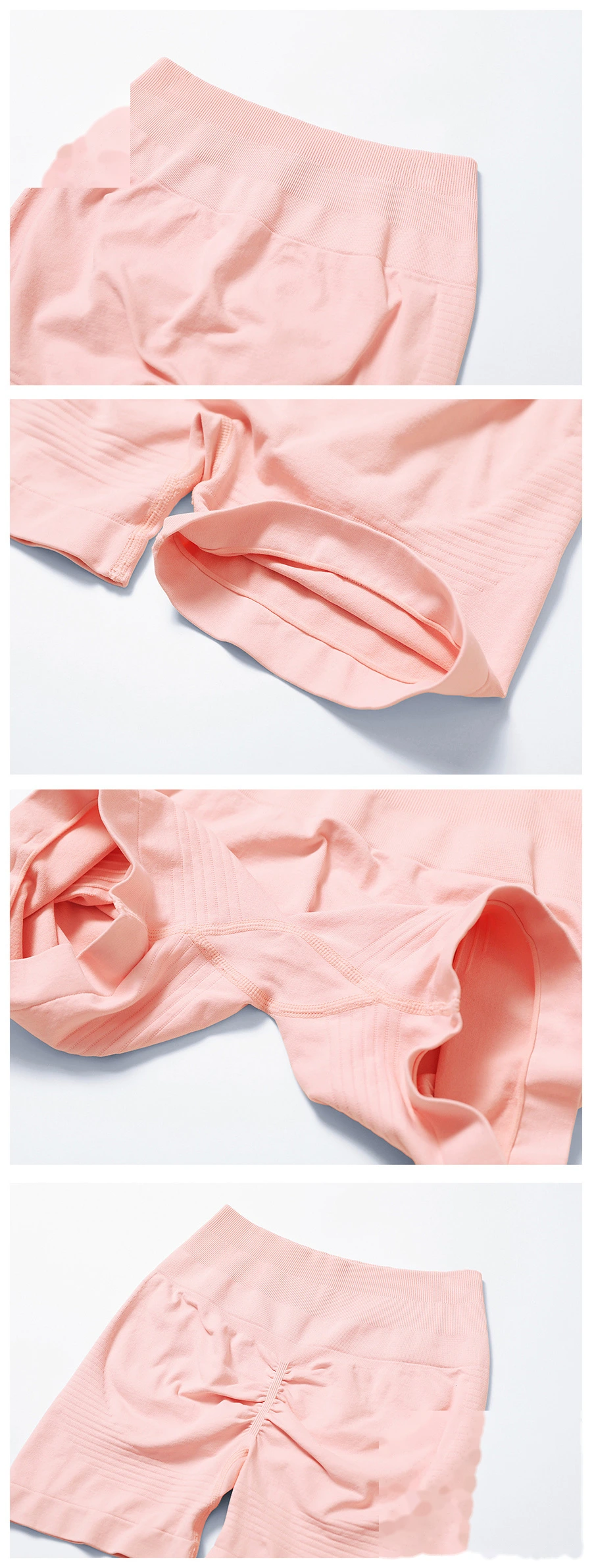 Custom Seamless High-Waisted Yoga Shorts - Women’s Butt-Lifting Peach Hip Tight Fitness Running Shorts detail