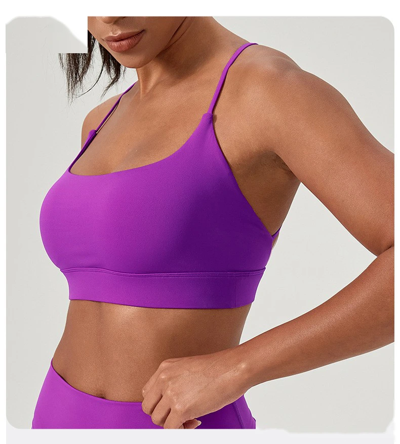 Custom Women's Feminine Beauty Back Yoga Bra | Push-Up, Shock-Absorbing, for Fitness & Running detail
