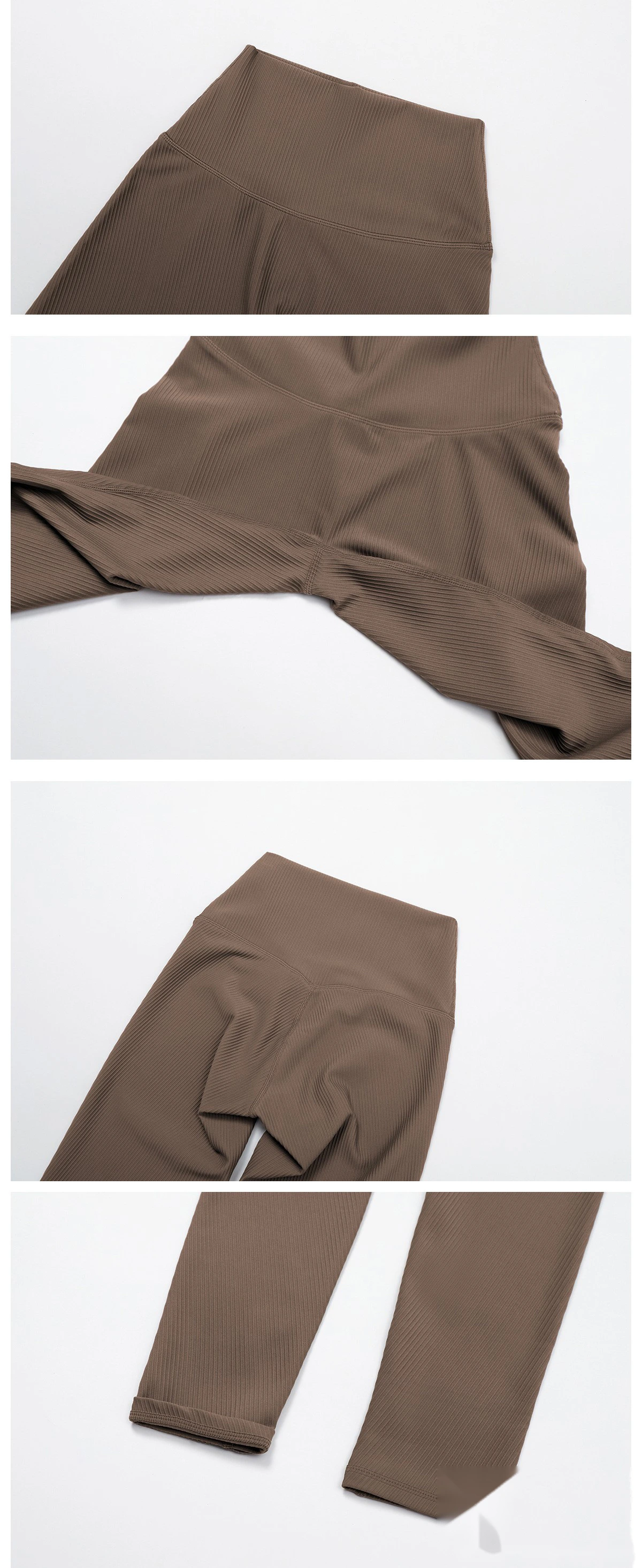 Threaded yoga pants, high waist, hips and slim tights, outdoor sports and running fitness clothes detail