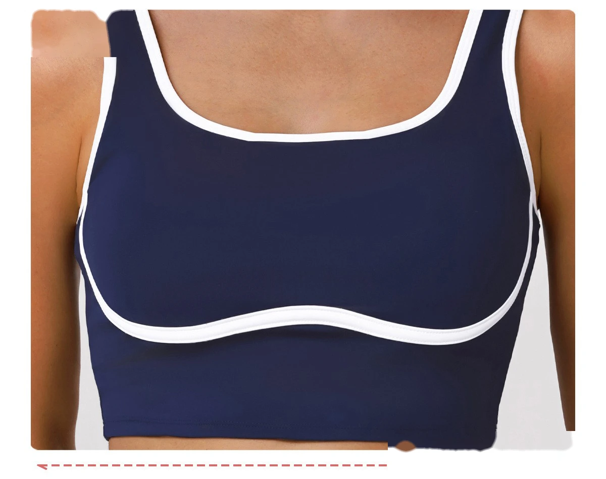 Custom Shockproof Yoga Bra - Color Block Cutout Breathable Push-Up Open Back Fitness Bra detail