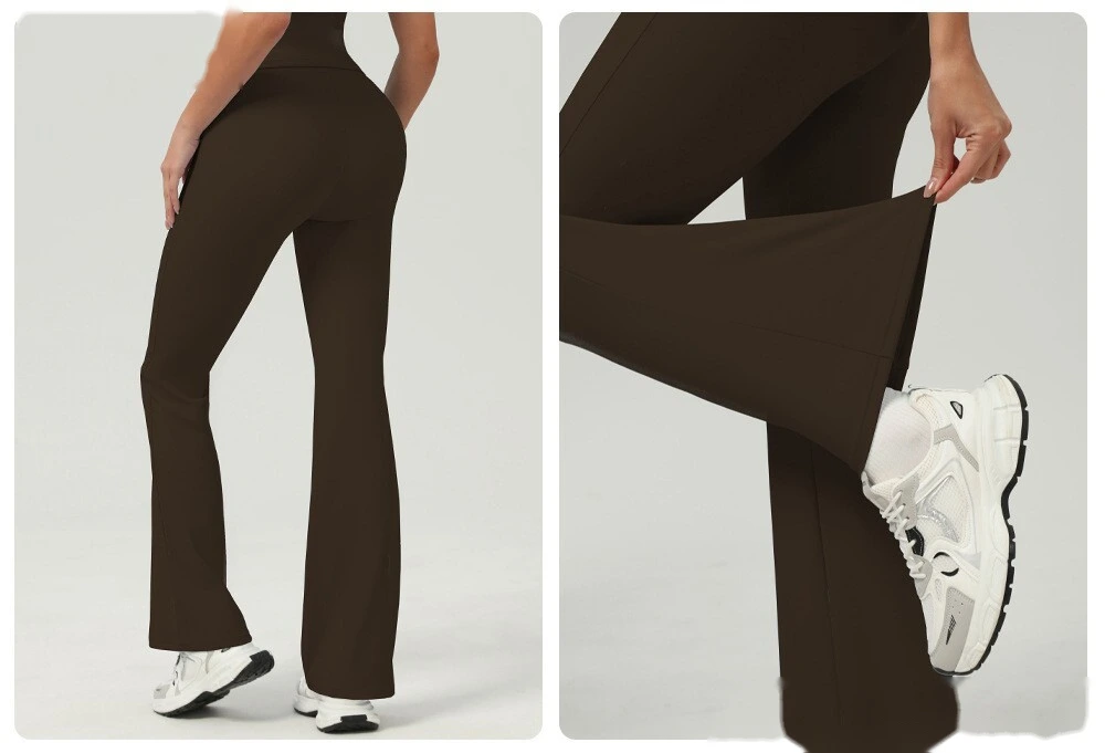 Hip-lifting yoga bell-bottoms fitness exercise wide-leg micro-pants high waist drawstring quick-drying yoga pants detail