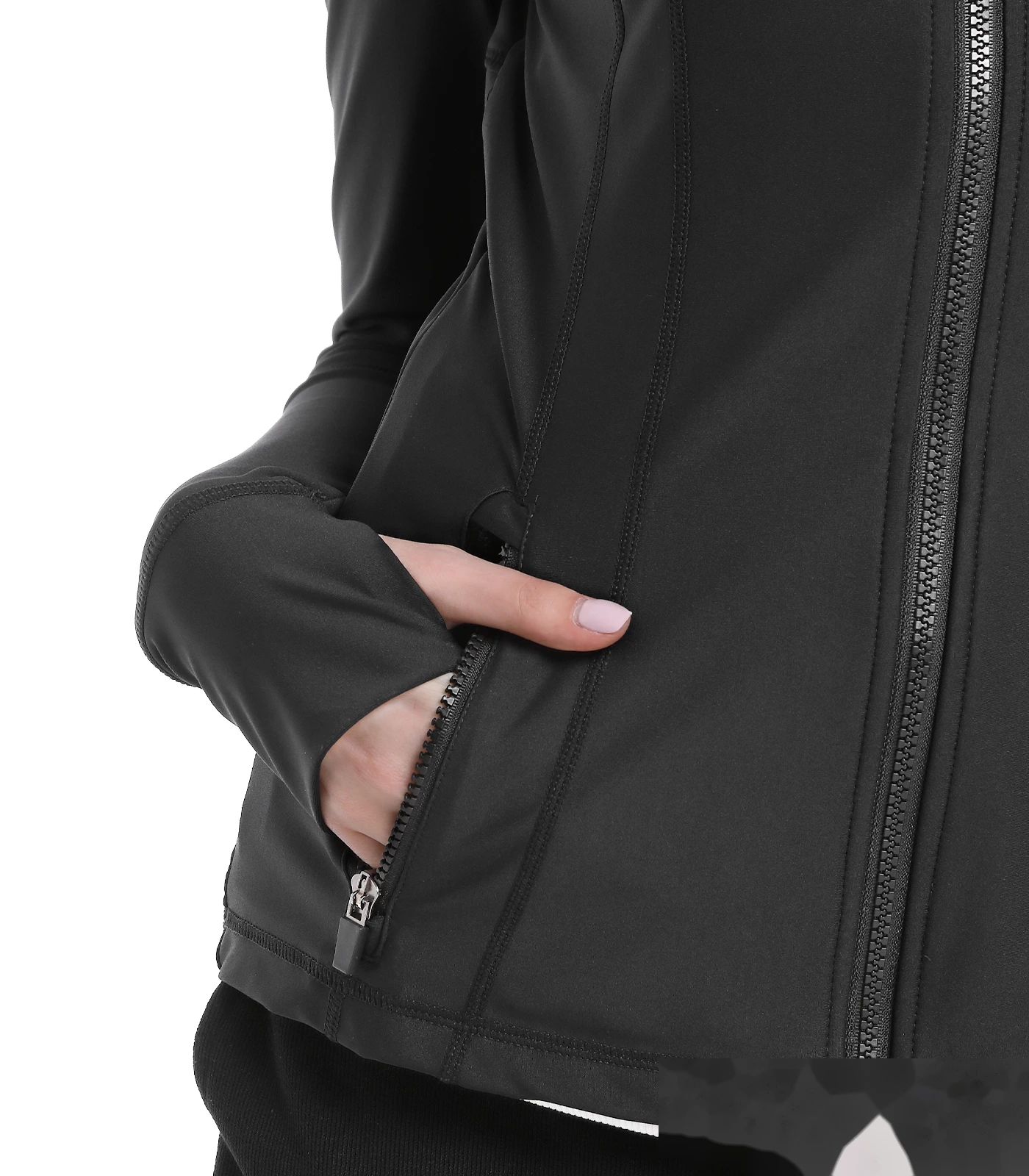 Autumn and winter new women's slim top sports casual jacket coat detail