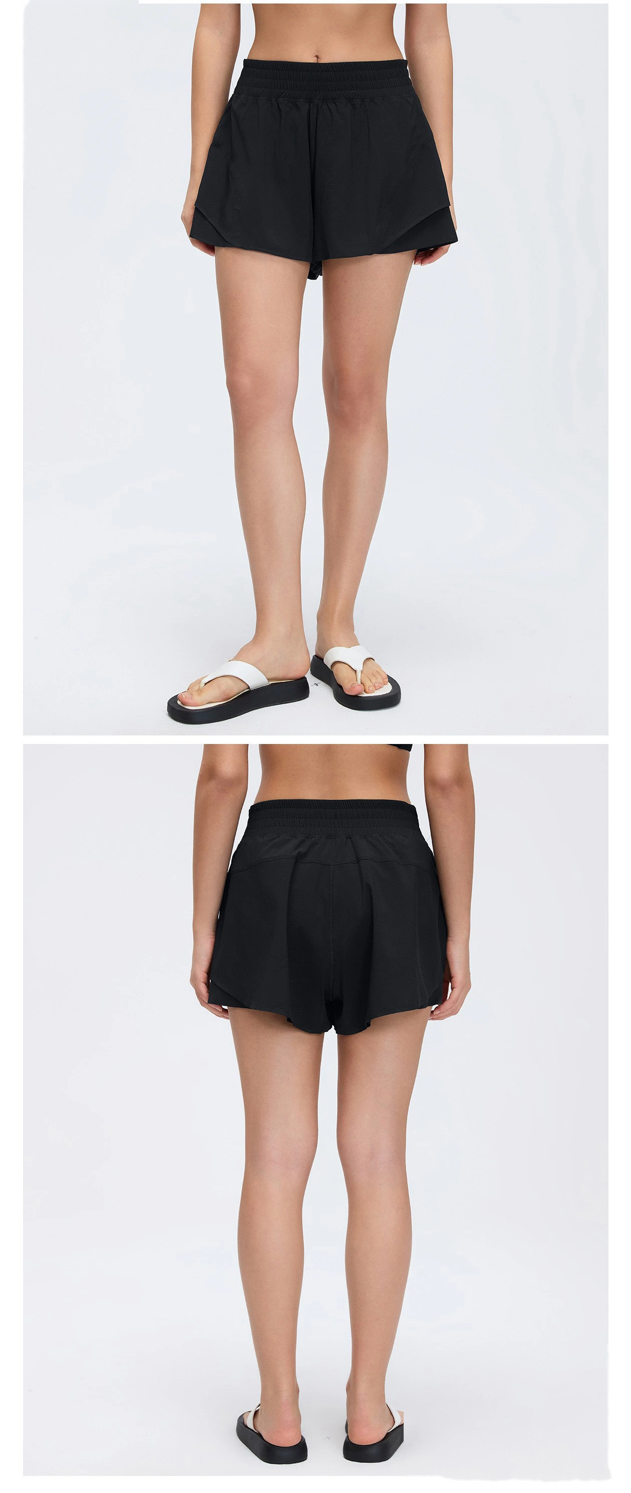 Bulk Custom Lined Anti-See-Through Shorts - Women's High-Waisted Quick-Dry Breathable Gym Yoga Shorts detail