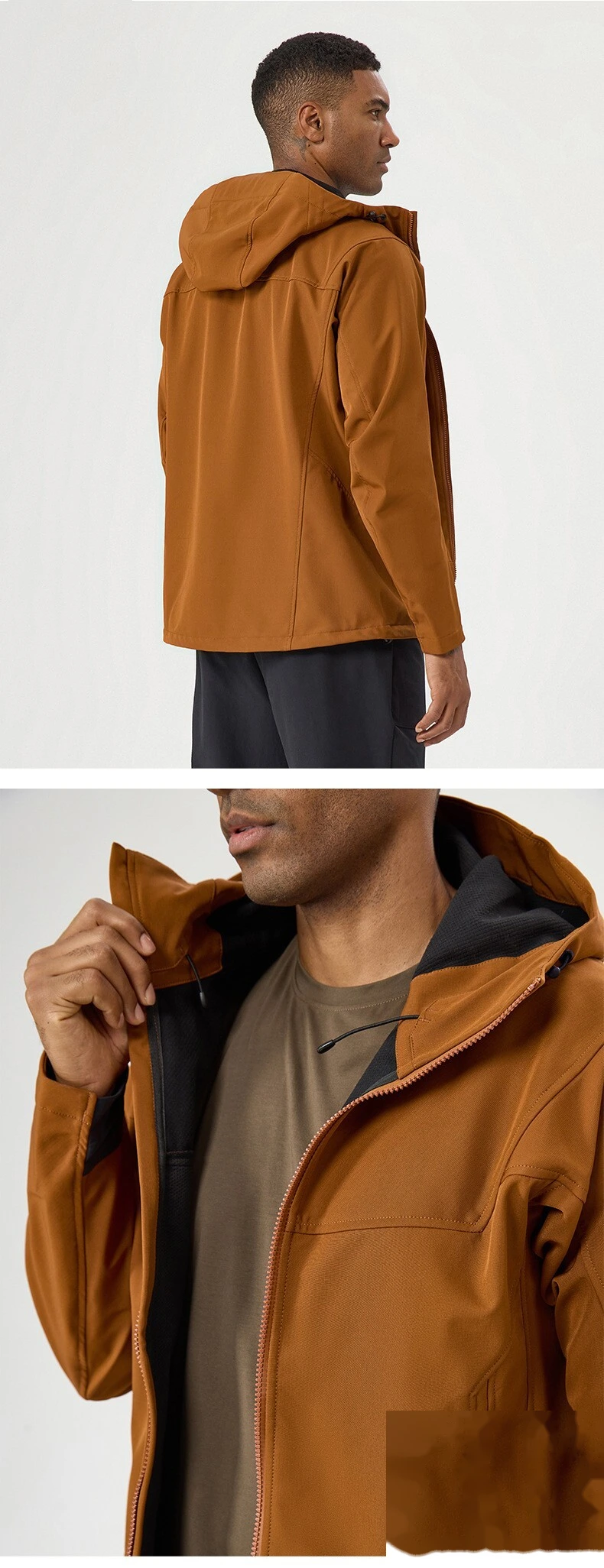 Custom Hooded Outdoor Jacket for Men - Fleece-Lined, Warm, Waterproof & Windproof detail