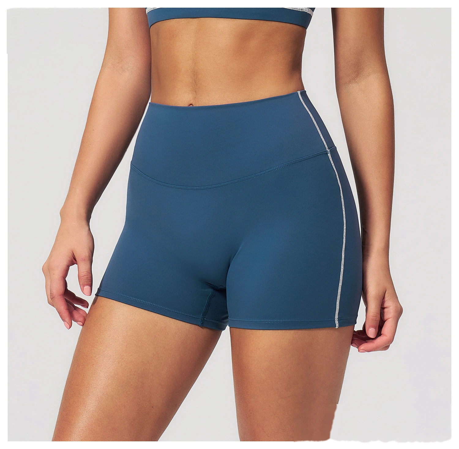 High Waist Peach Hip Naked Feel Yoga Shorts, Elastic Tight Sports Fitness Yoga Short Outfit for Women detail