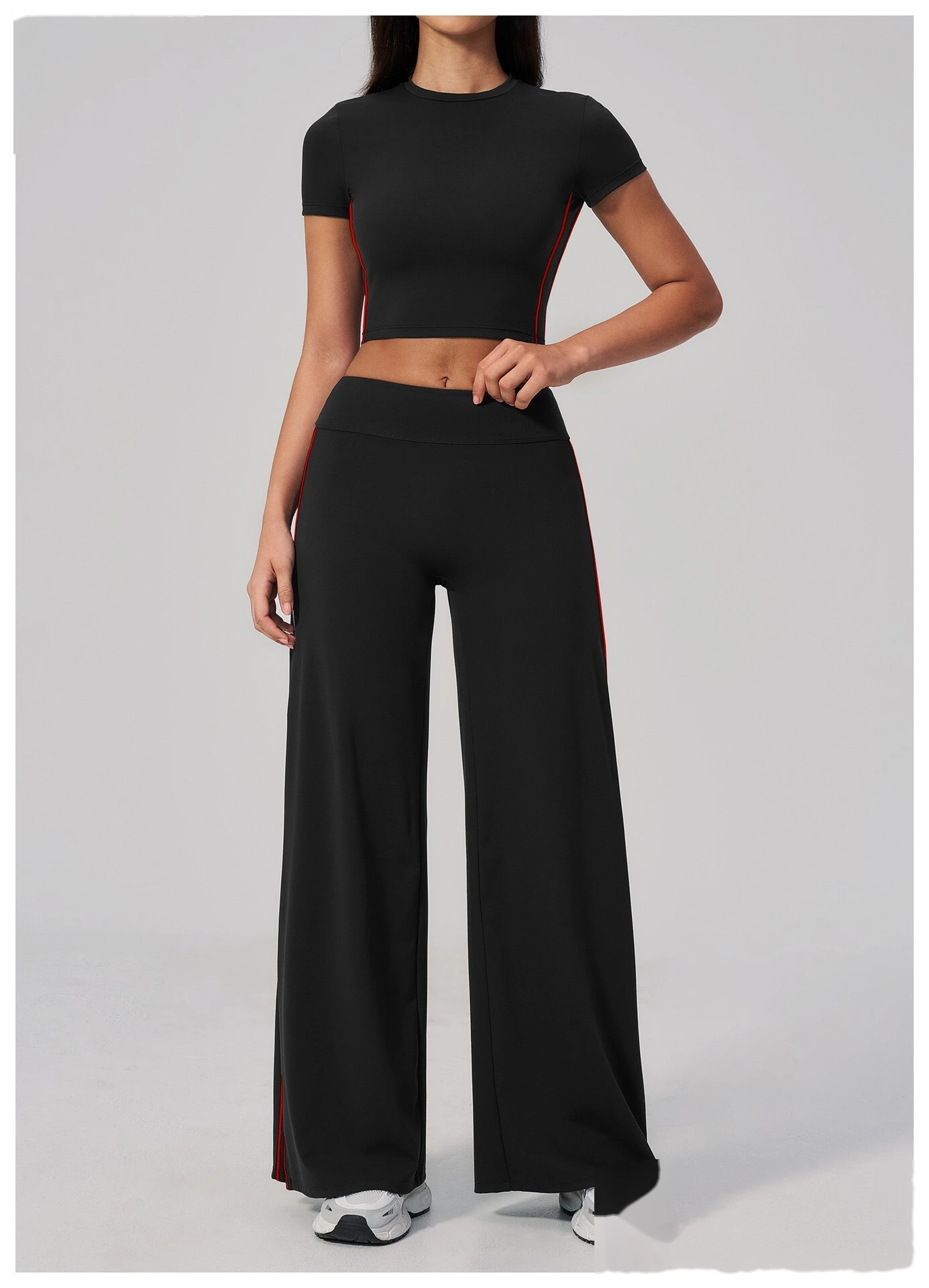 Custom Women Short Sleeve Yoga Top, Summer Cropped Tight Fitness T-shirt Quick Dry Sports Workout Tee detail