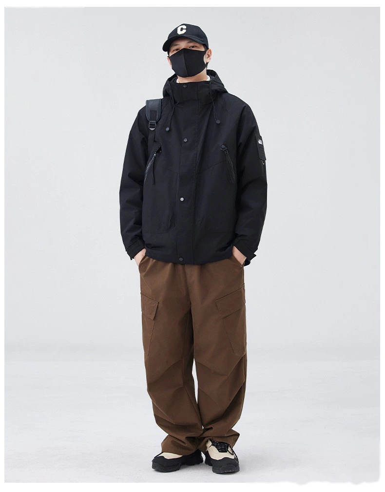 Customized jacket down three-in-one men's windproof waterproof fleece liner coat mountaineering suit detail
