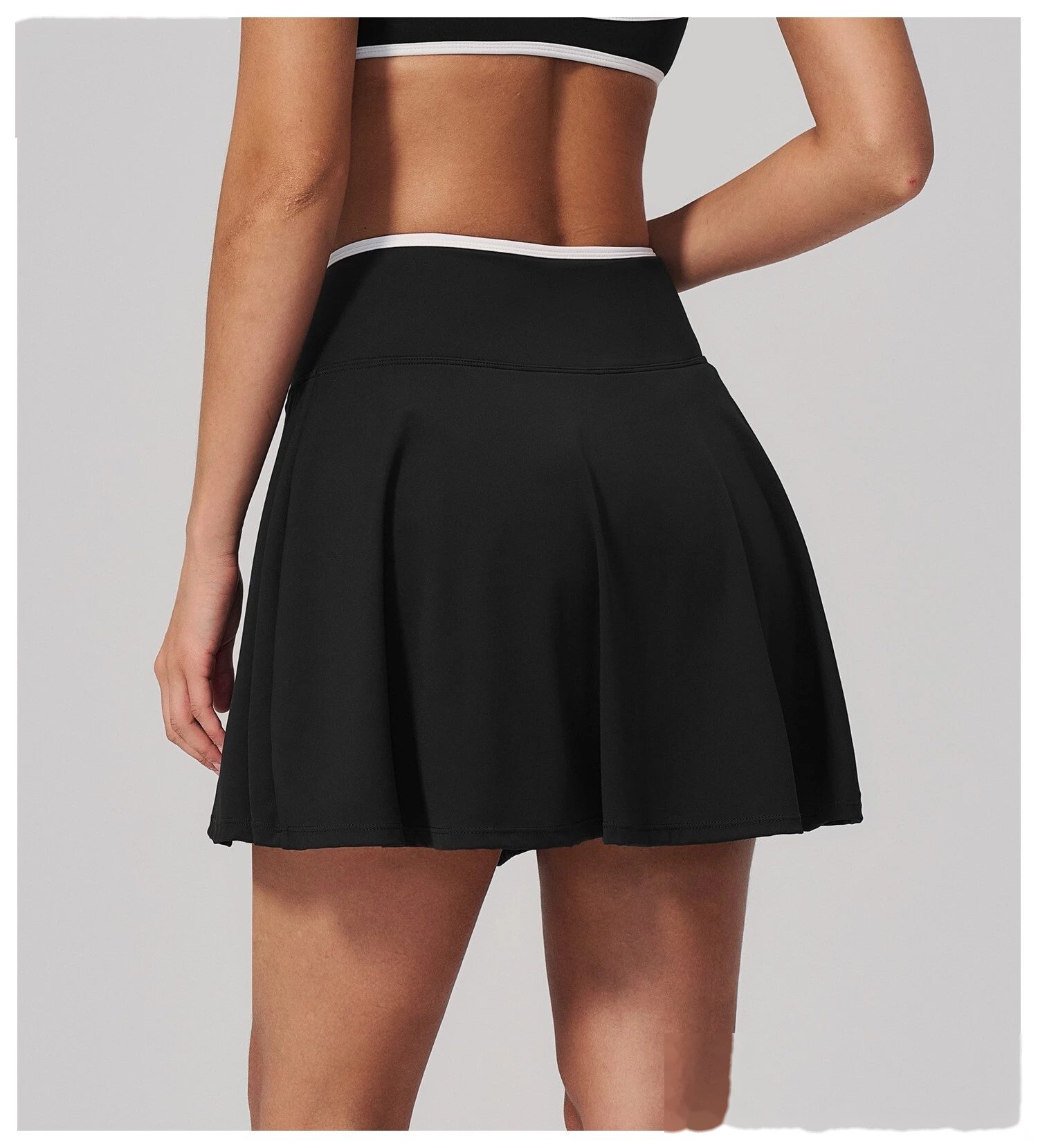 Women Pleated Sports Skort, Naked Feel Anti-Exposure Tennis Skirt for Yoga Fitness Daily Wear detail
