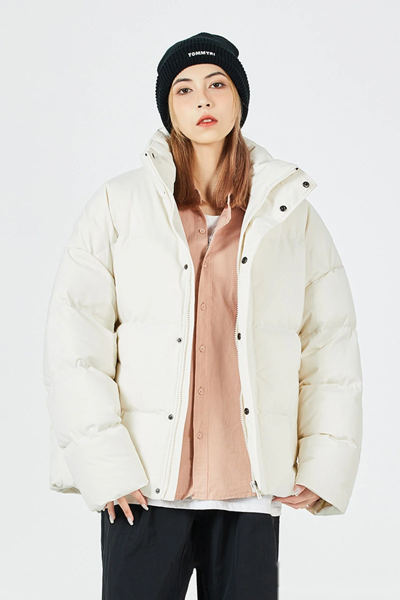 Customized men's and women's winter fashion warm cotton-padded down jacket coat detail