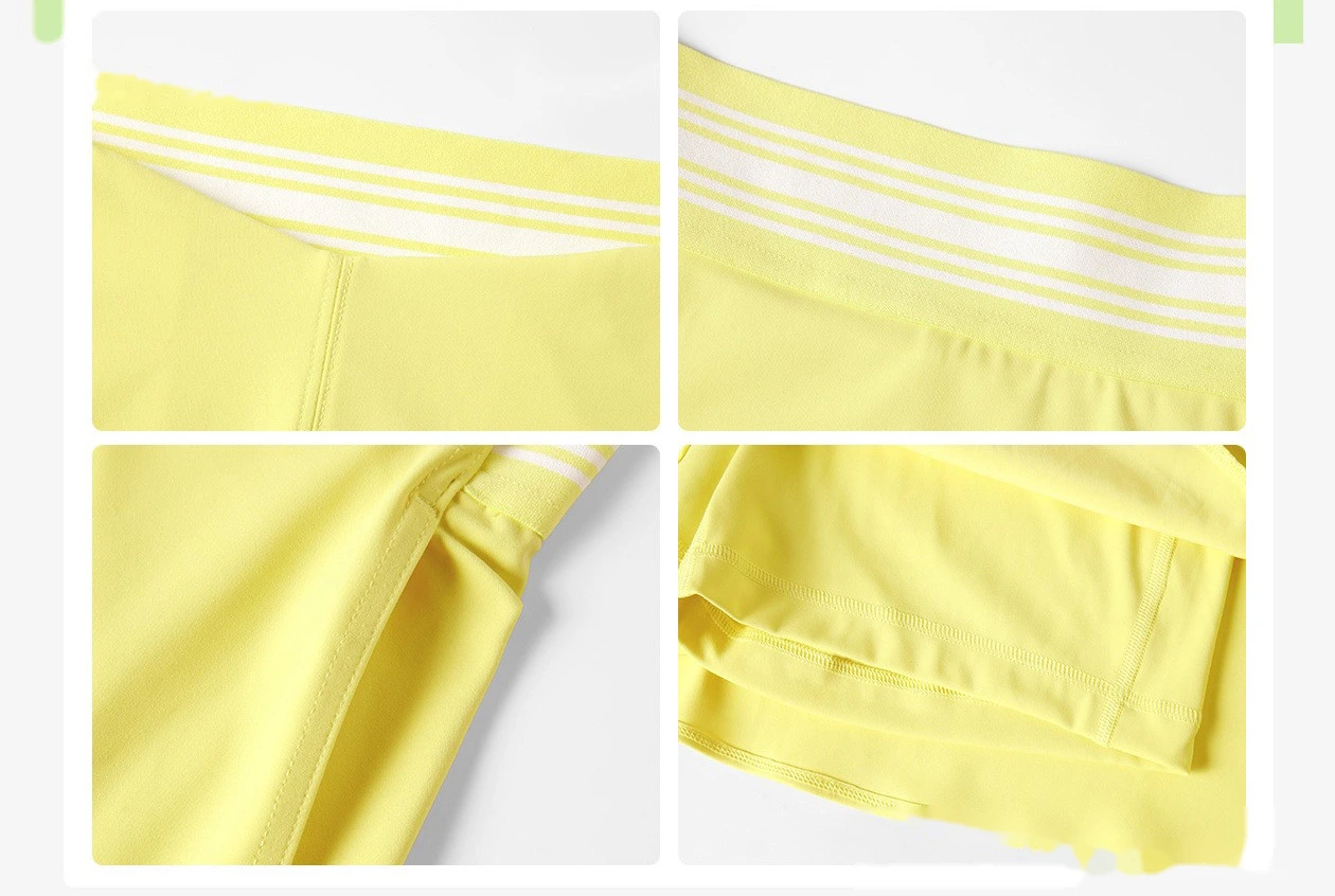 Fake two-piece fitness short skirt women's quick-drying breathable tennis skirt high waist yoga skirt detail