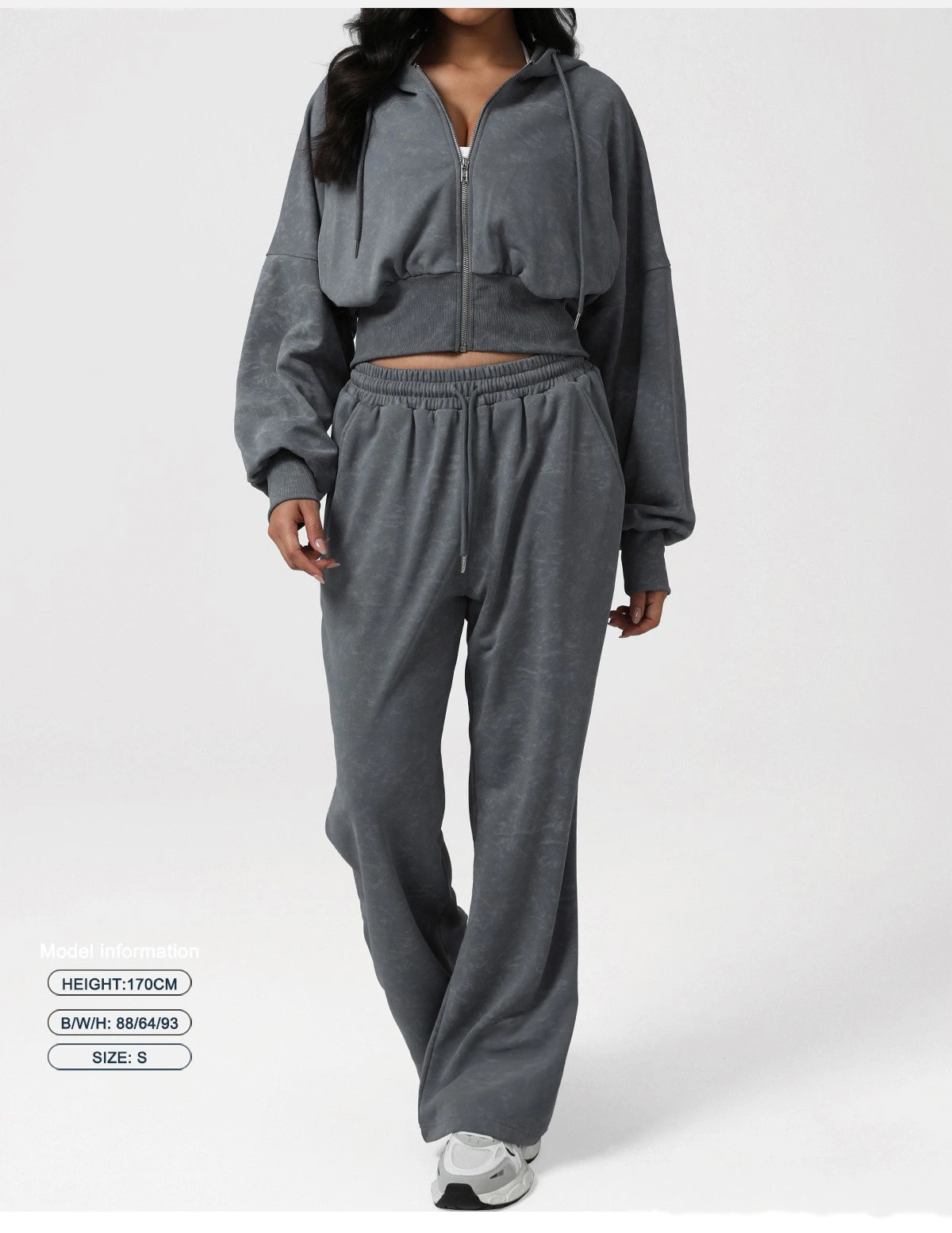 Autumn & Winter Women’s American-Style High-Waisted Pants - Tie-Dye Printed Loose Straight-Leg Gym Wide-Leg Trousers detail