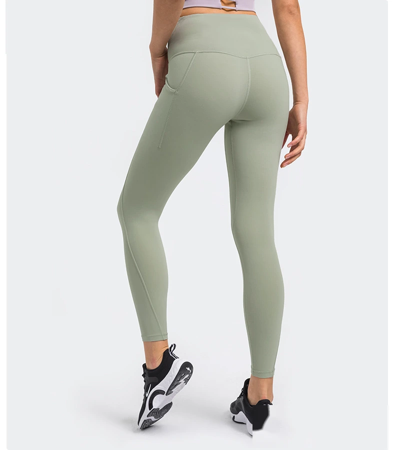 Womens leggings high waist butt lift pants with phone pockets detail