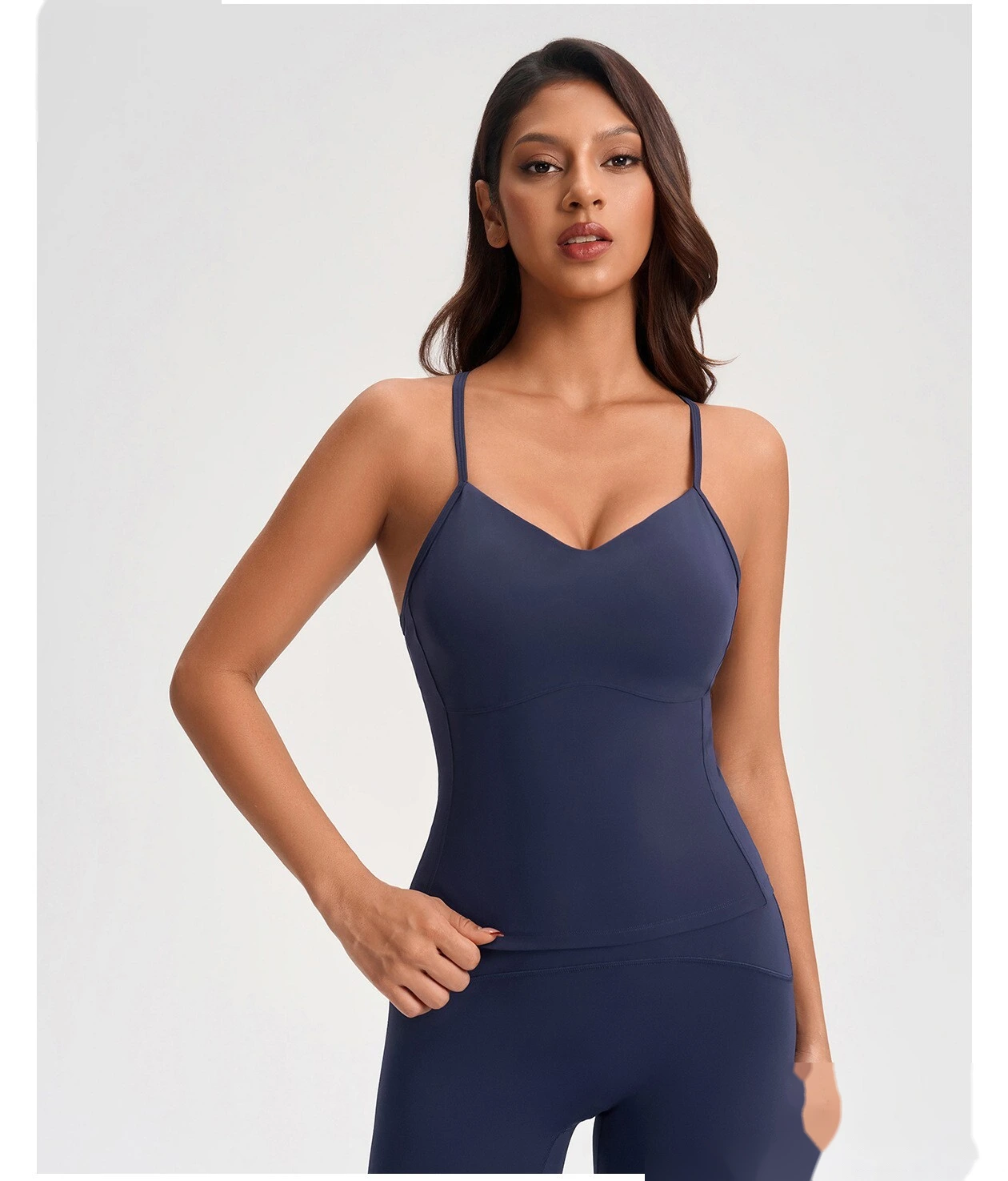 Bulk Custom Nude-Feel Yoga Tank - Padded Push-Up Sports Bra for Running & Gym Workouts detail