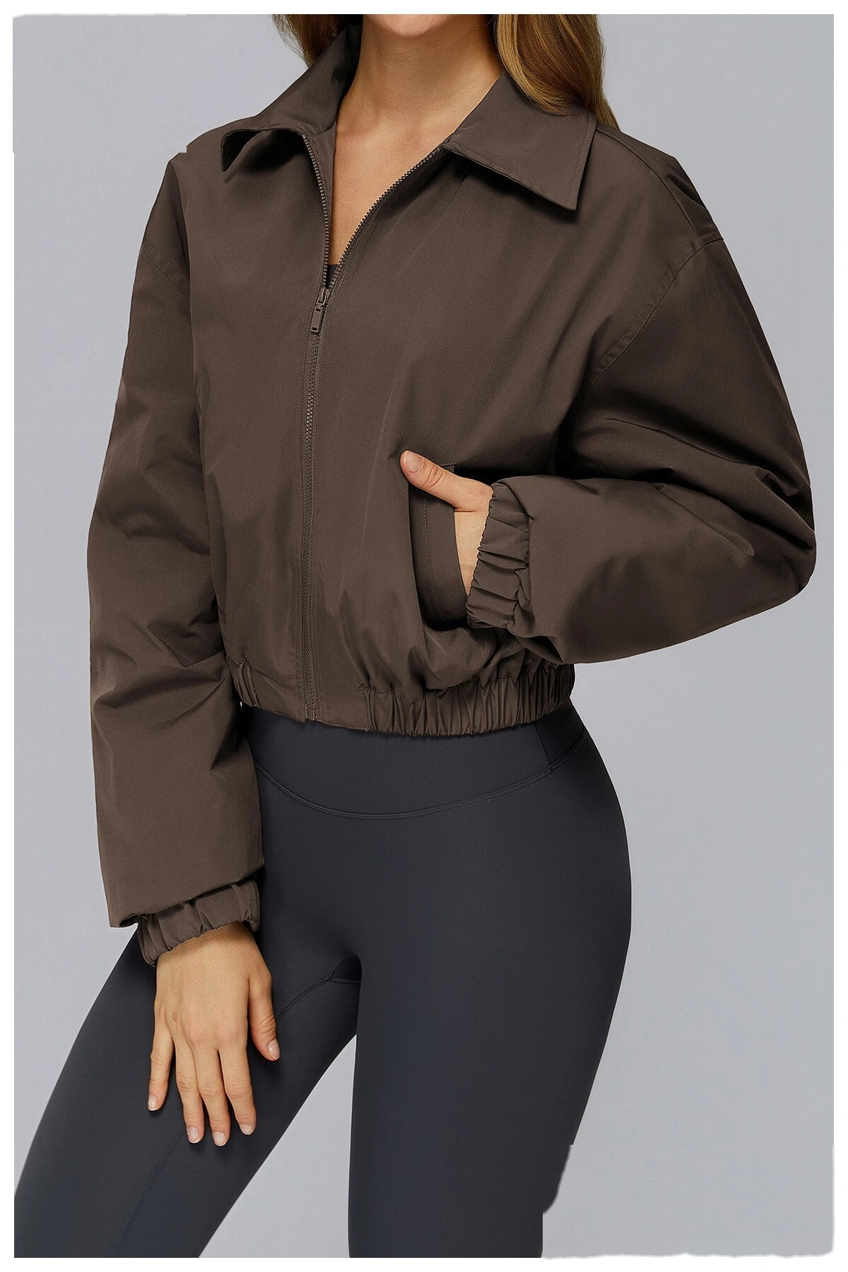 Custom winter coat windproof warm sports coat outdoor mountaineering running coat detail
