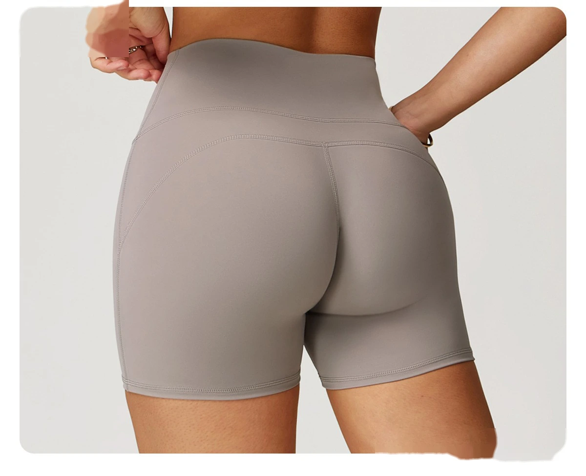 Customized yoga shorts women's high waist quick-drying tight-fitting slim shorts running fitness pants detail