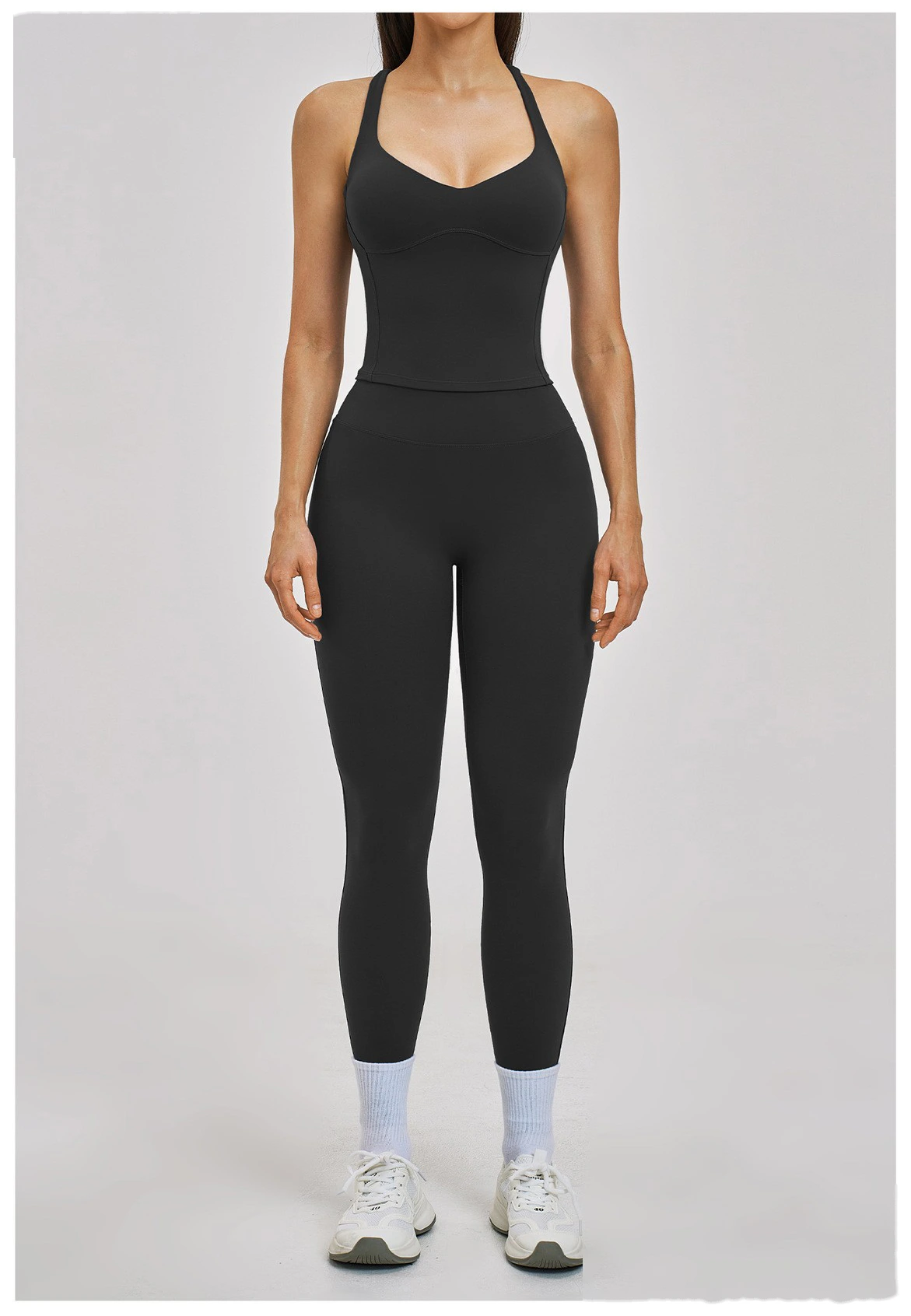 Women’s Crisscross Back Yoga Set Beauty Back Sports Vest & Workout Tight Leggings Fitness Outfit detail
