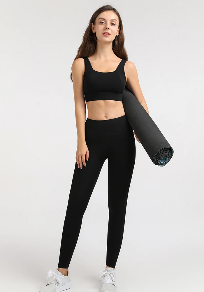 Womens high waisted leggings tummy control slimming yoga pants detail