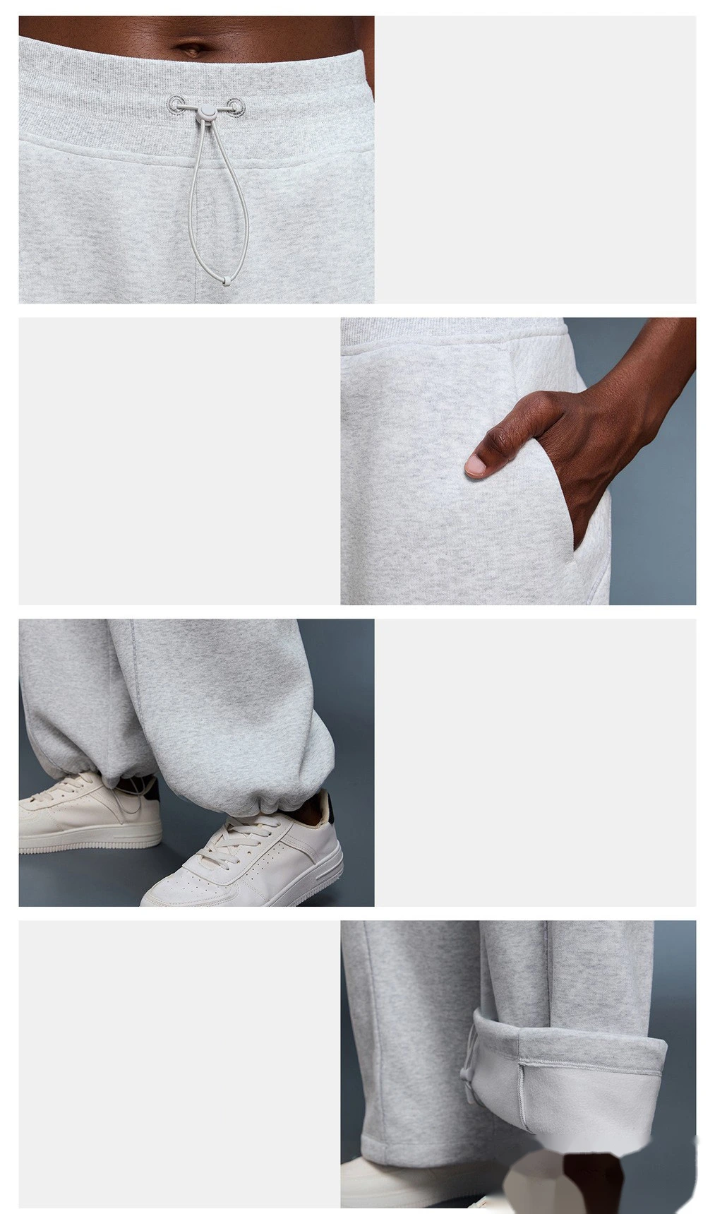 Customized autumn and winter cashmere casual pants women's warm leg-binding sweatpants loose sports pants - allni detail