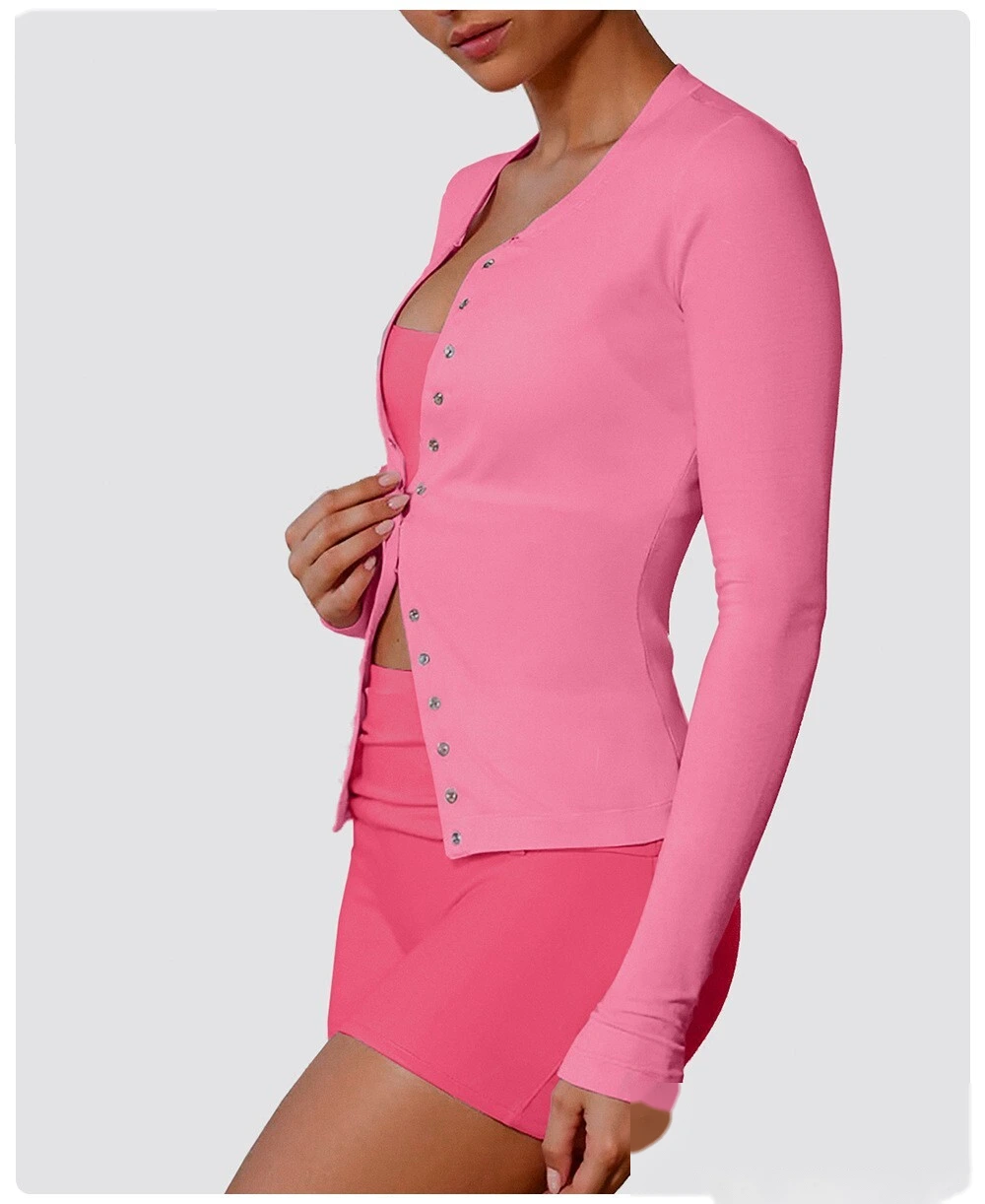 Customized ultra-thin sports long-sleeved T-shirt female high elastic slim yoga fitness coat female detail