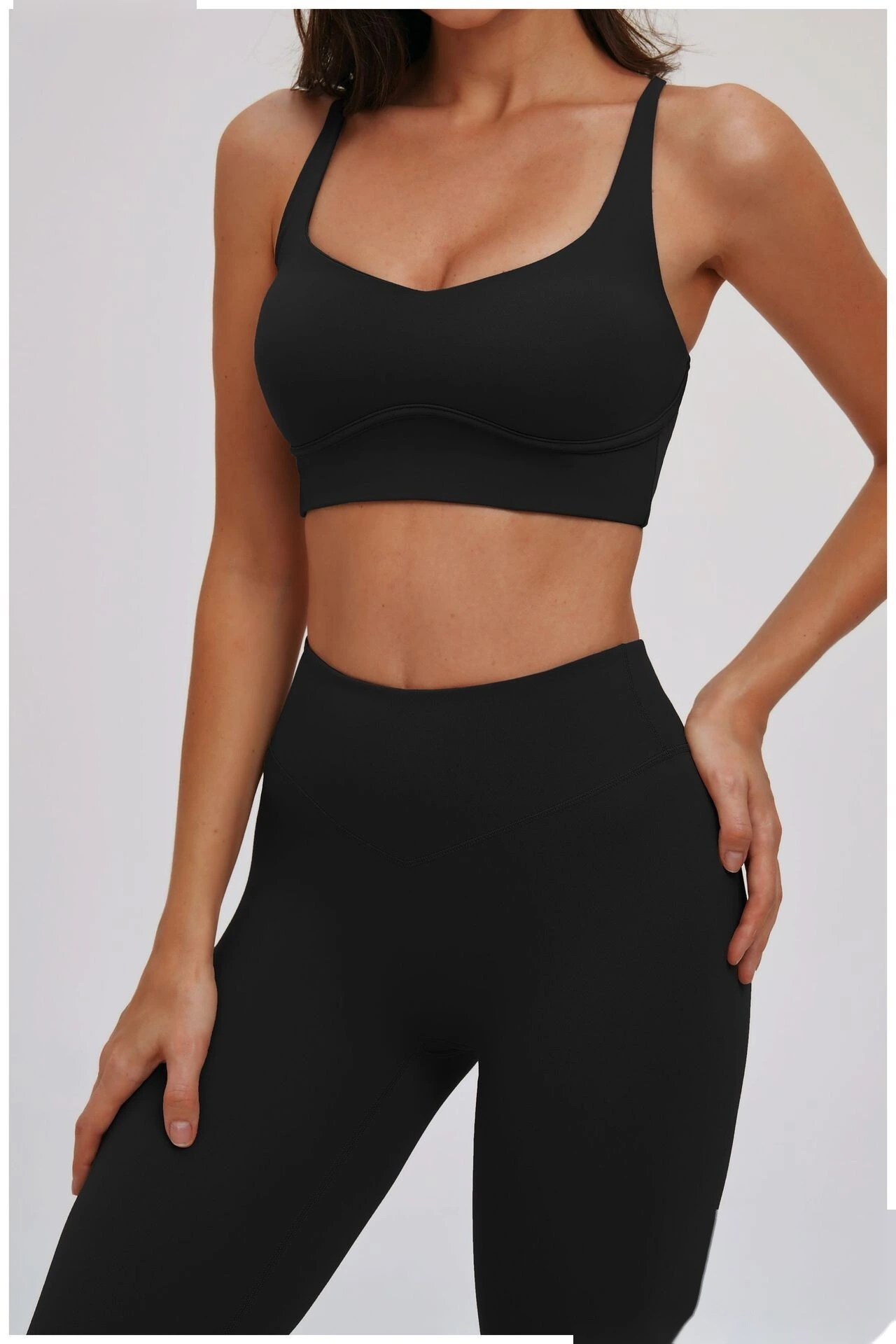 Custom Cross Cutout Yoga Sports Bra - Women's Open Back Tight Shockproof Running Bra detail