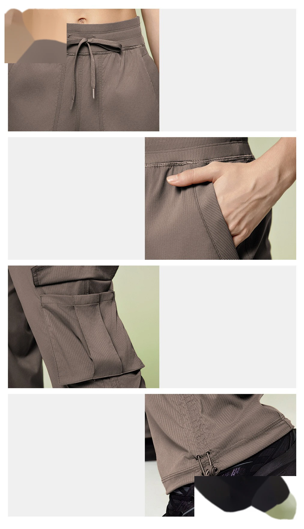 Customized outdoor running pants lightweight fitness pants multi-pocket wide-leg tooling casual pants detail