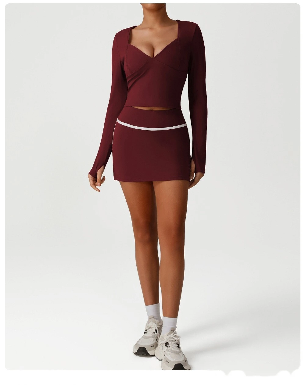 Customized European and American slim high-elastic yoga clothes long sleeve T-shirt sportswear detail