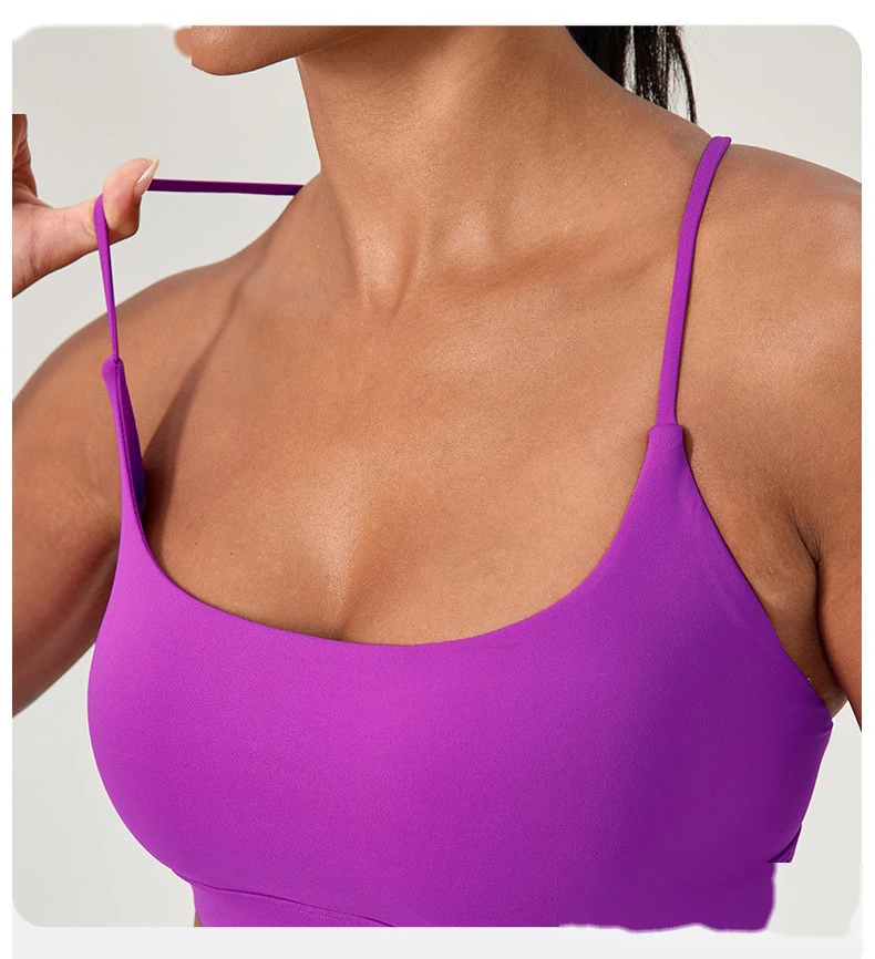Custom Women's Feminine Beauty Back Yoga Bra | Push-Up, Shock-Absorbing, for Fitness & Running detail