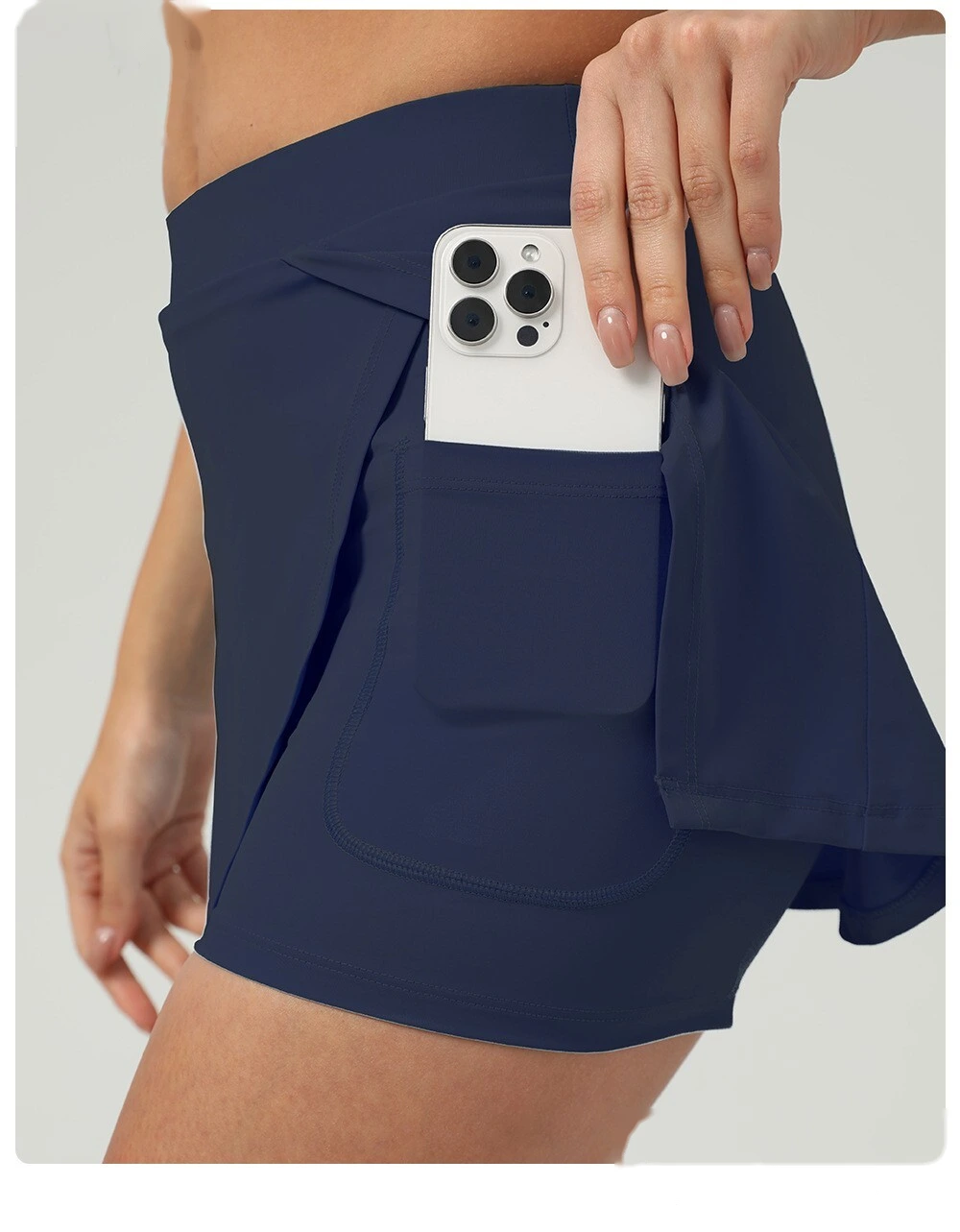 Sun-proof tennis skirt, ice sports, open skirt pants, summer running fitness tennis anti-exposure sports skirt detail