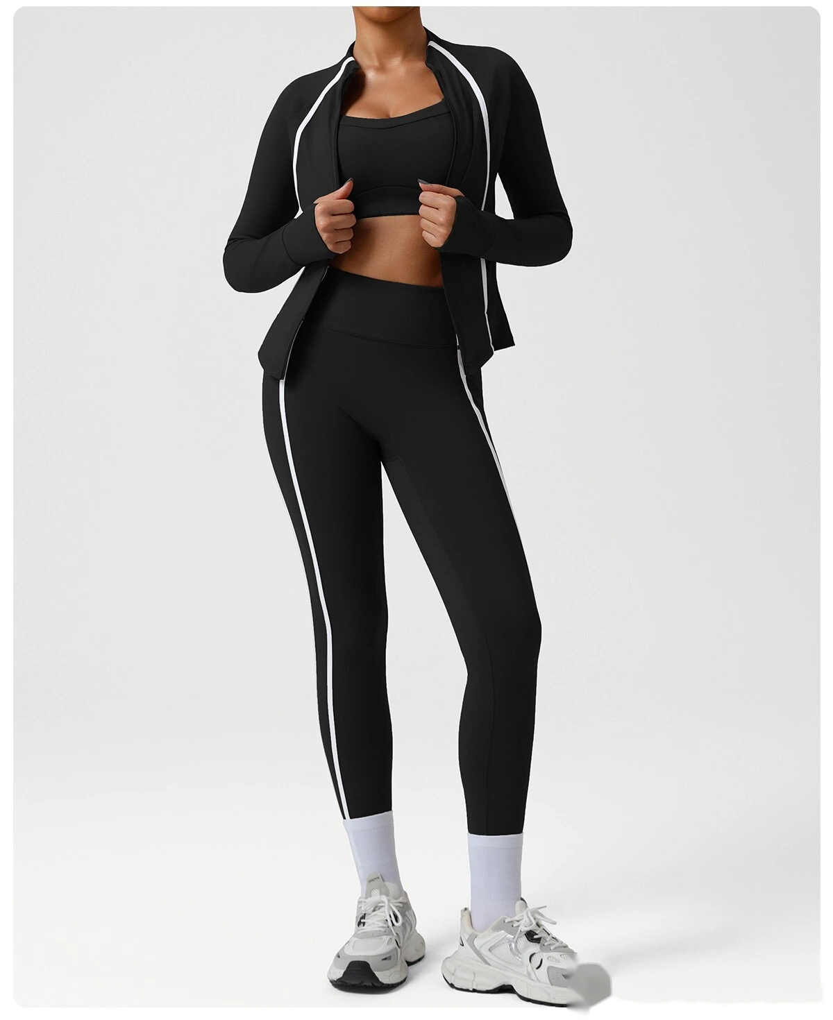 Custom-made high-waist sports tights Naked feeling yoga pants hip high elastic running fitness pants. detail