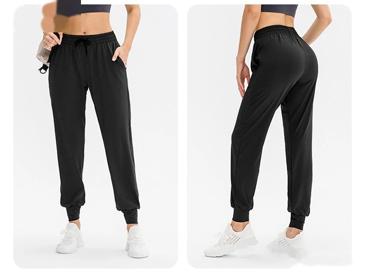 Custom sports pants women's running training yoga pants pocket leisure fitness leg pants detail