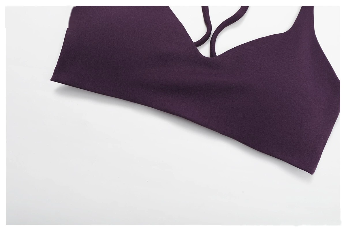 Sports suit women's beautiful back yoga suit tight micro-pull fitness suit detail
