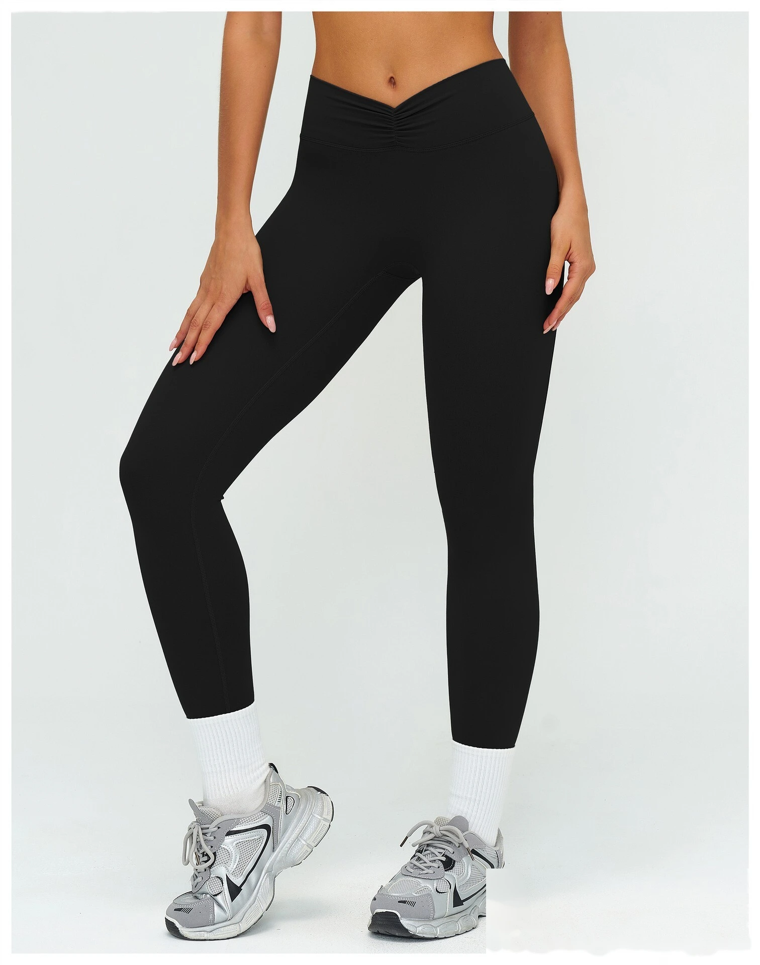 Women's Customizable High-Waisted Yoga Pants - High-Stretch Tight Slimming Long Leggings for Outdoor Running & Fitness detail