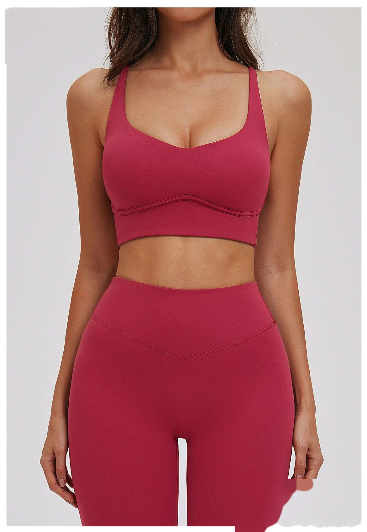 Custom Cross Cutout Yoga Sports Bra - Women's Open Back Tight Shockproof Running Bra detail