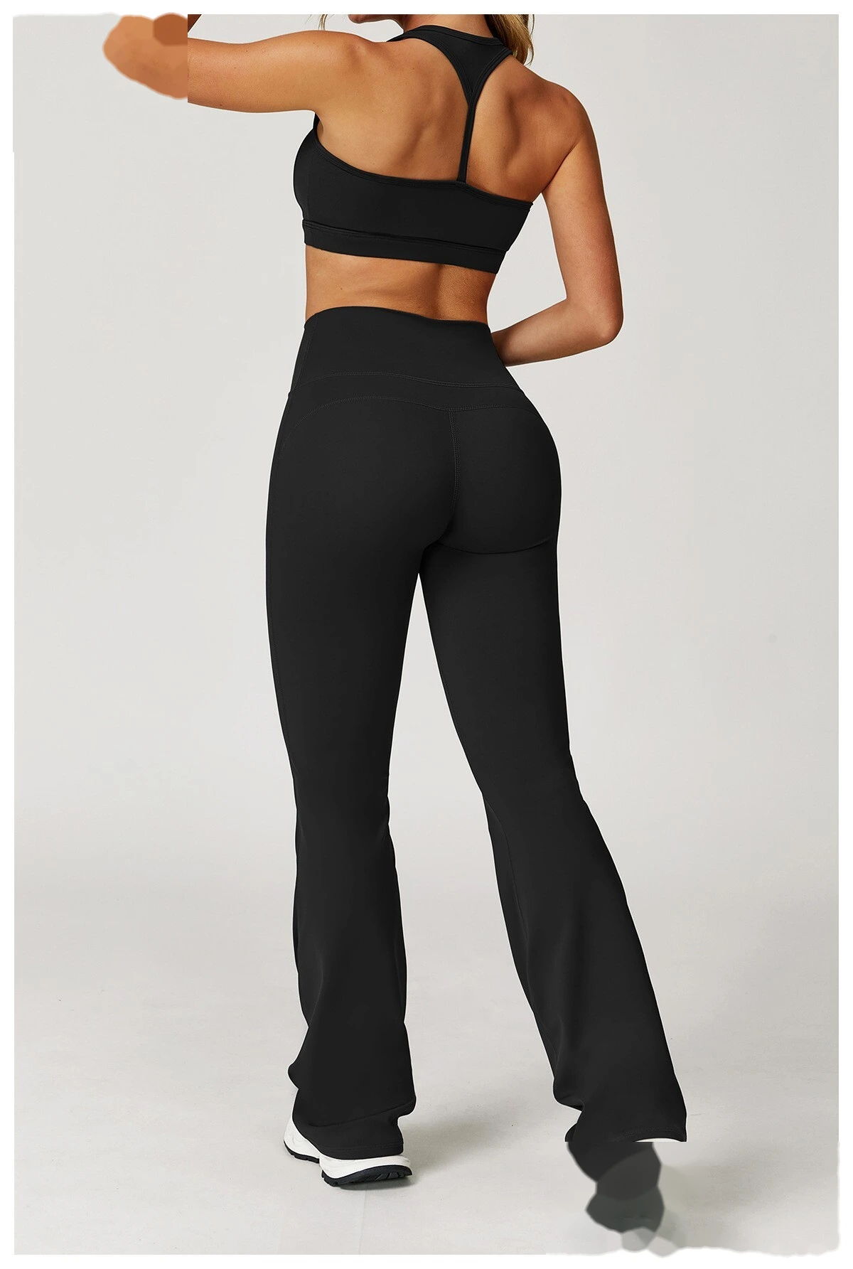 Soft and comfortable flared pants, wide legs and slim trousers, outdoor running and fitness pants detail