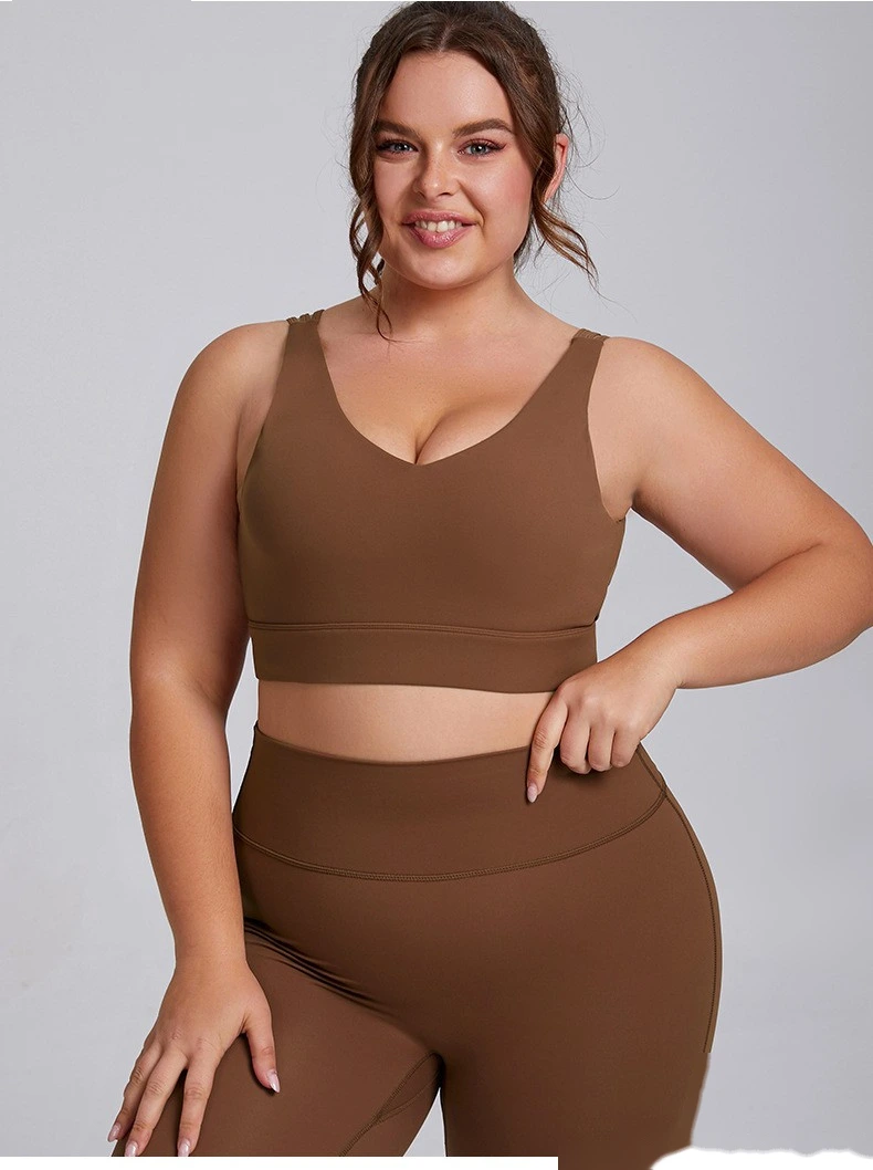 Customized plus size sports bra female sexy beauty back nude sports bra plus size yoga bra detail